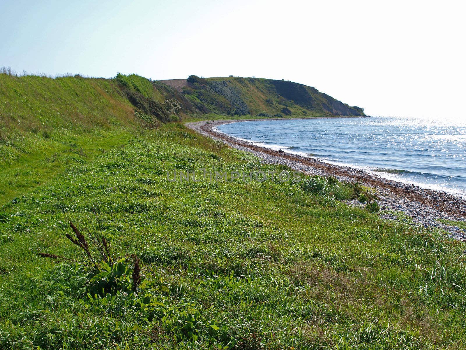 Seascape seashore landscape background Assens Denmark       