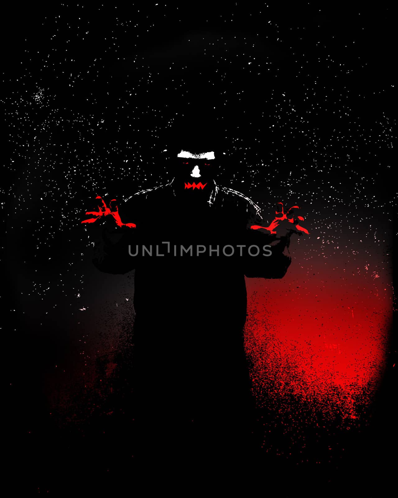 Sinister male figure at night, for Halloween or criminality concepts.