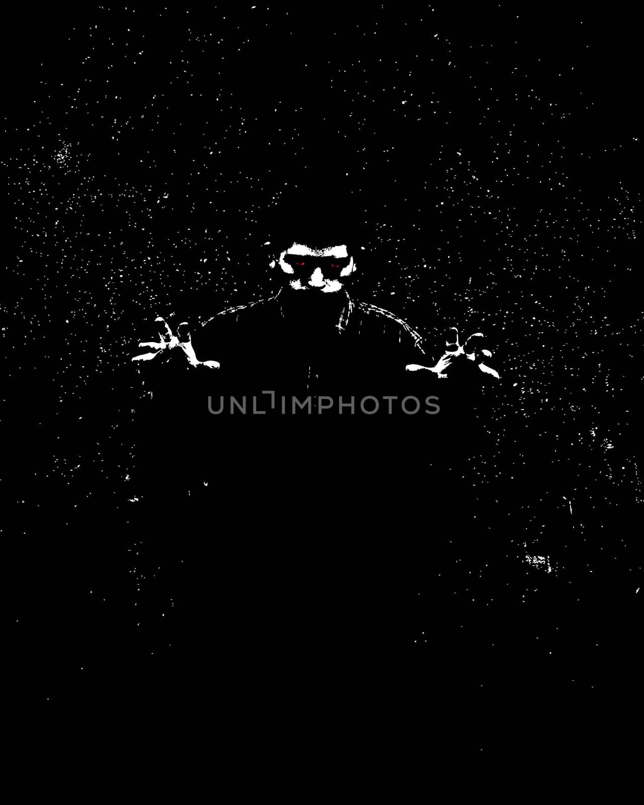 Sinister male figure at night, for Halloween or criminality concepts.