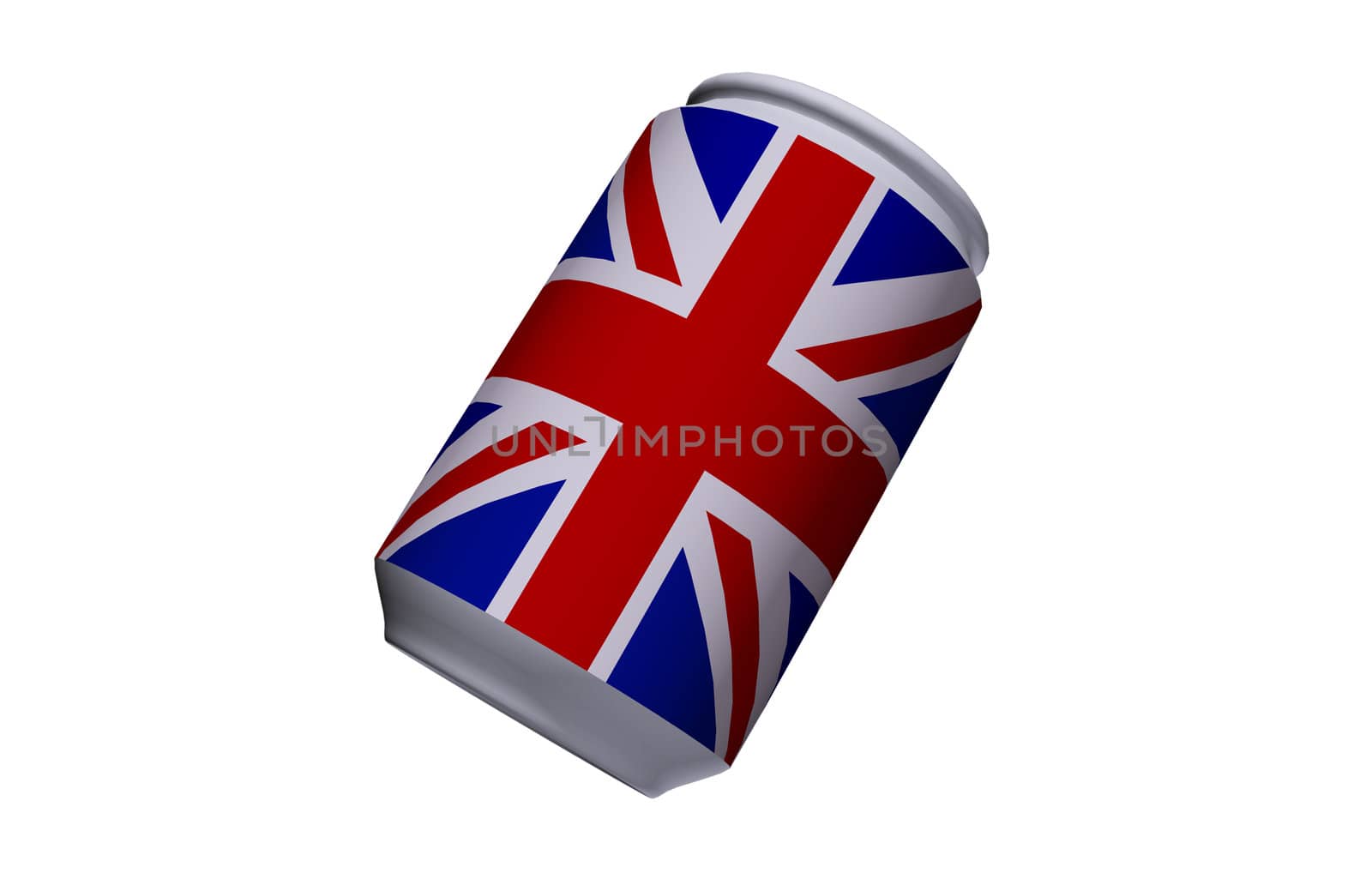 Drinks can with the union jack flag on it.