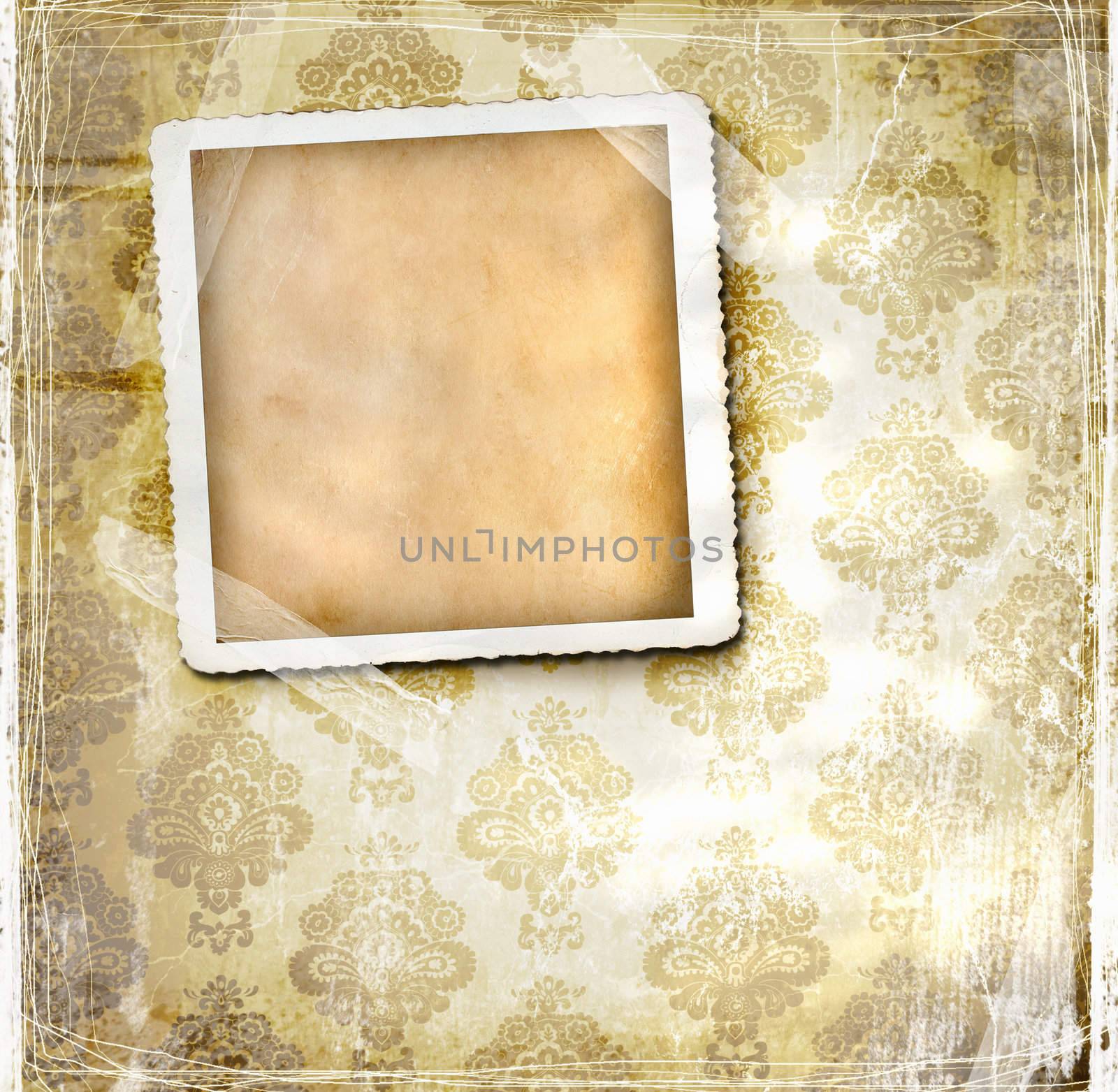 Vintage wallpaper with floral design
