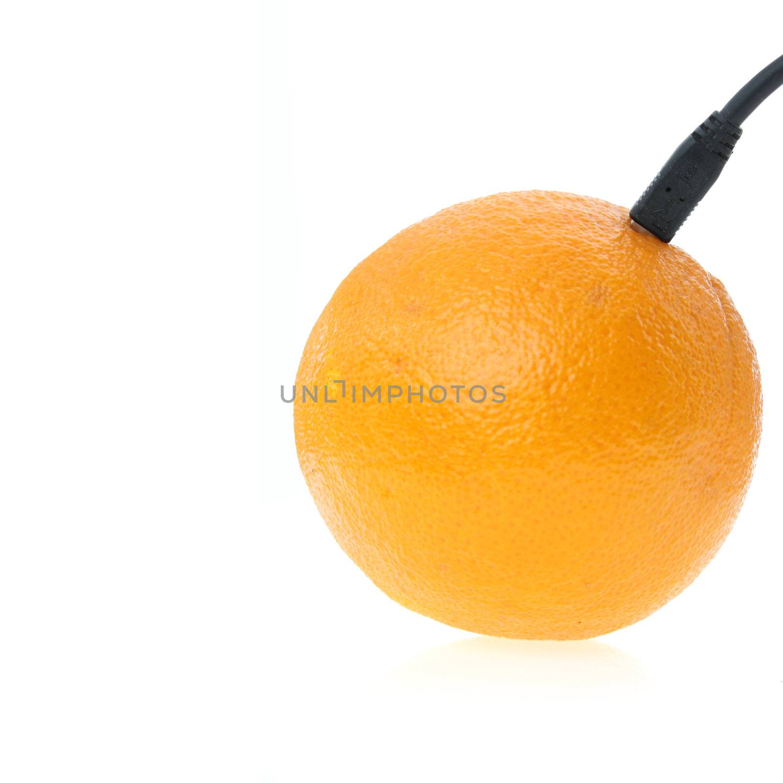 Orange USB isolated on white background