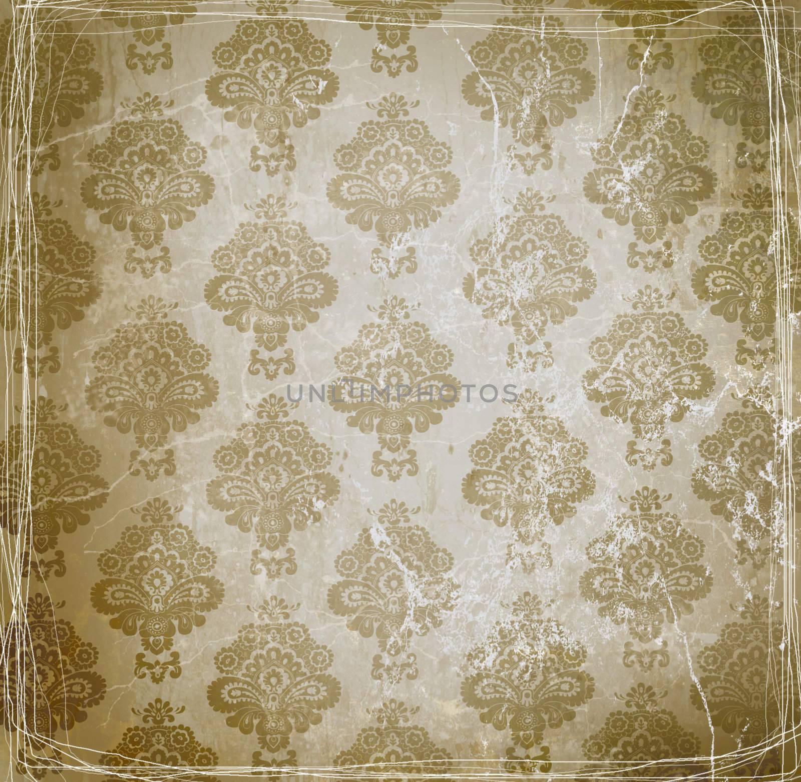 Vintage wallpaper with floral design