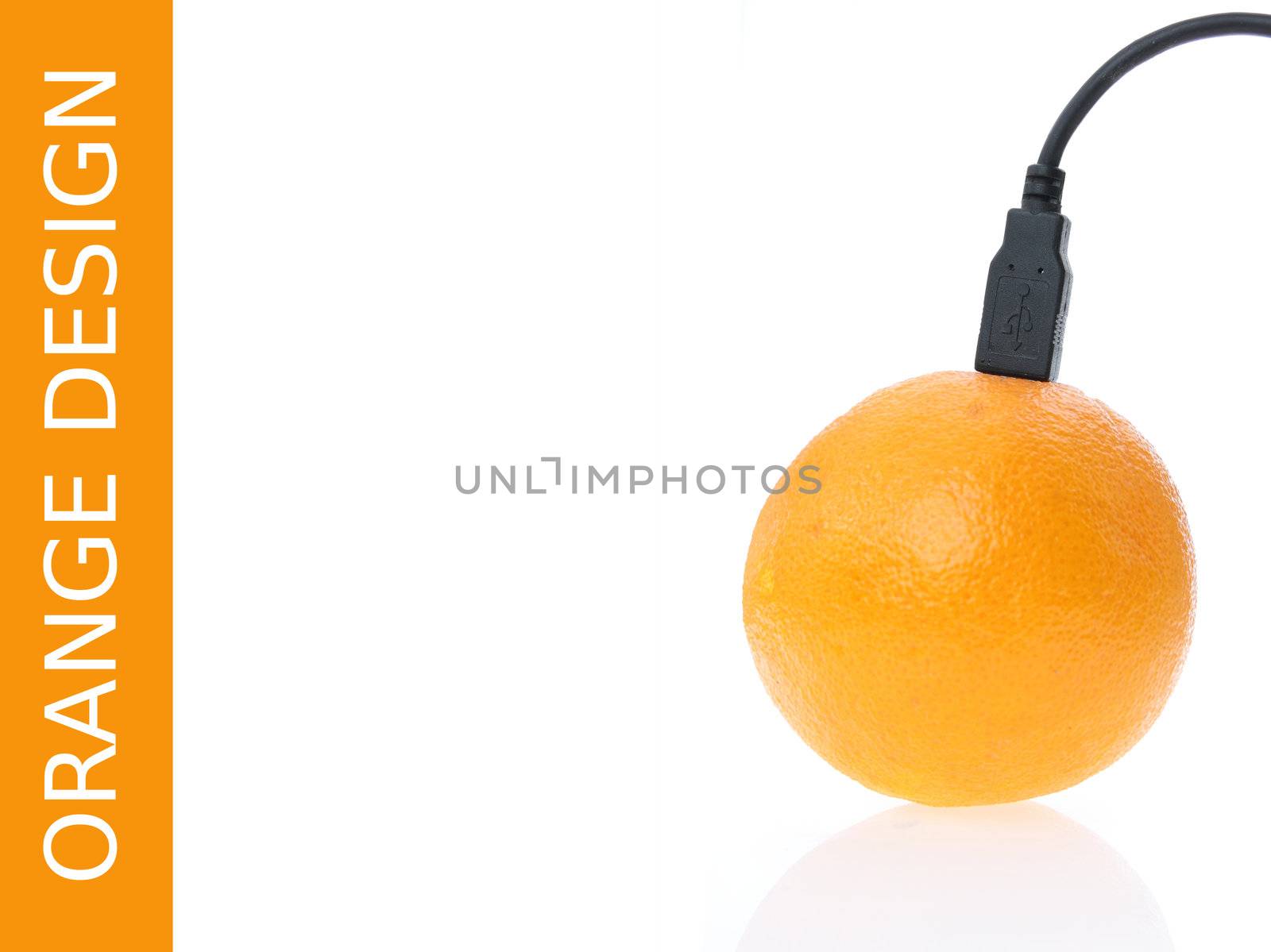 Orange USB isolated on white background