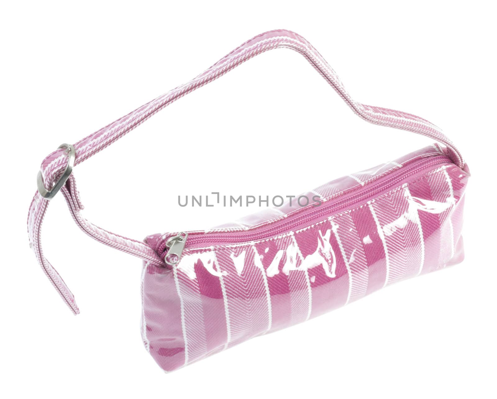 Pink female bag. Isolated on white background