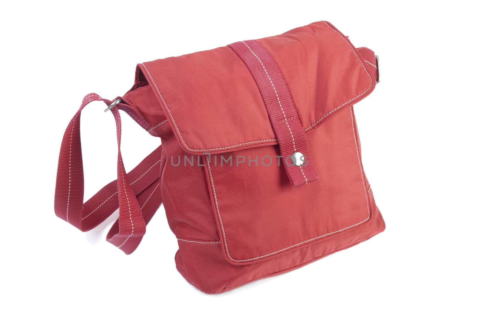 Red female bag. Isolated on white background