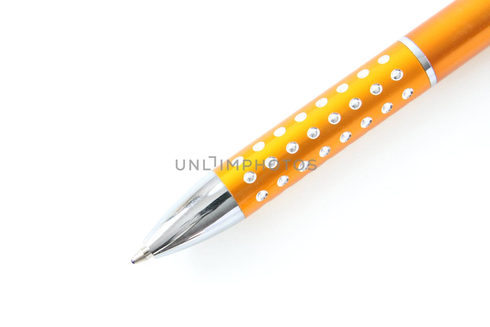 Metalic pen isolated on white background