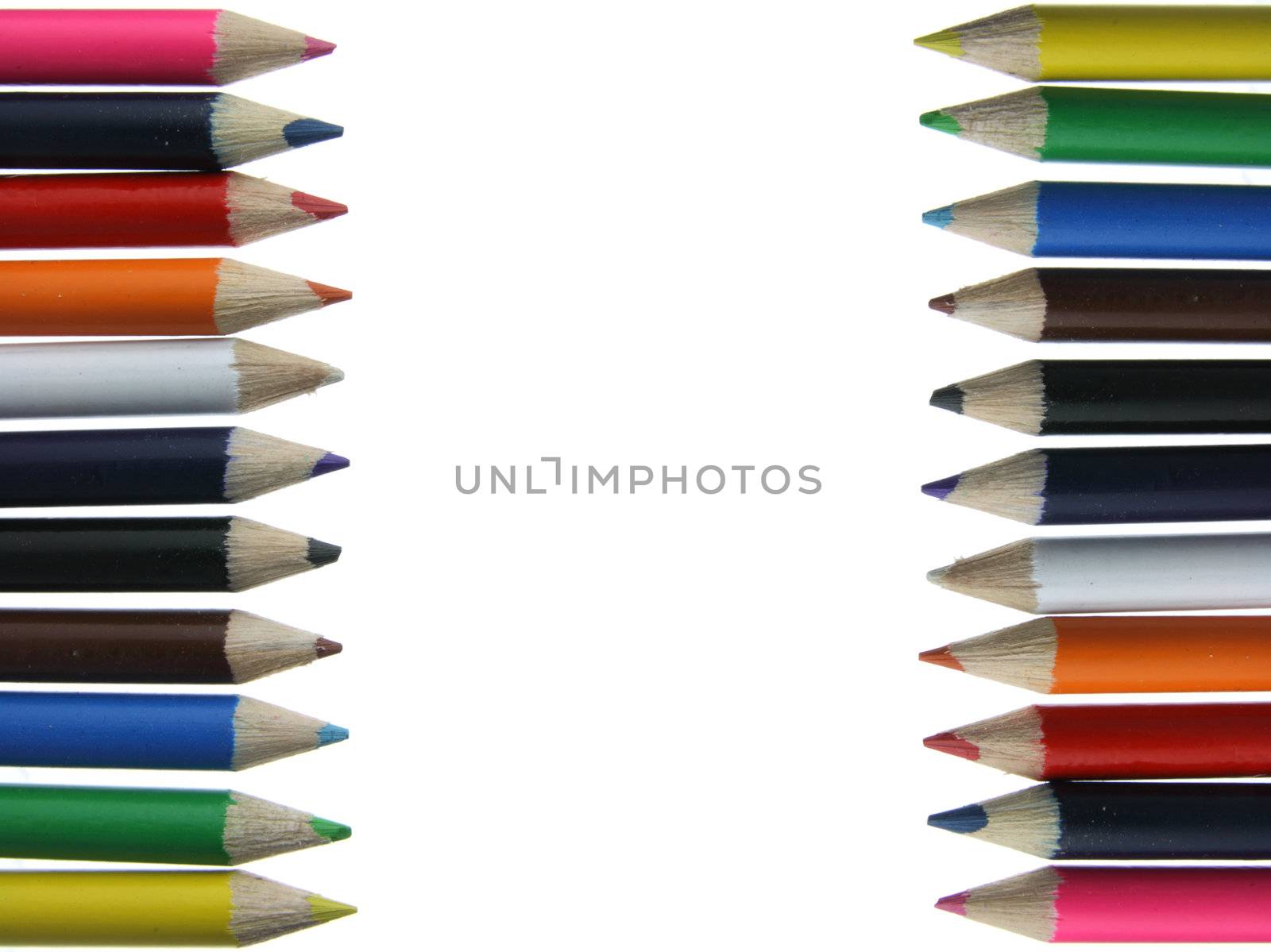 Colored pencils - crayons - chalks isolated on white background