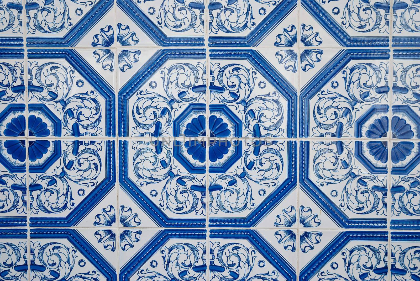 Detail of Portuguese glazed tiles.