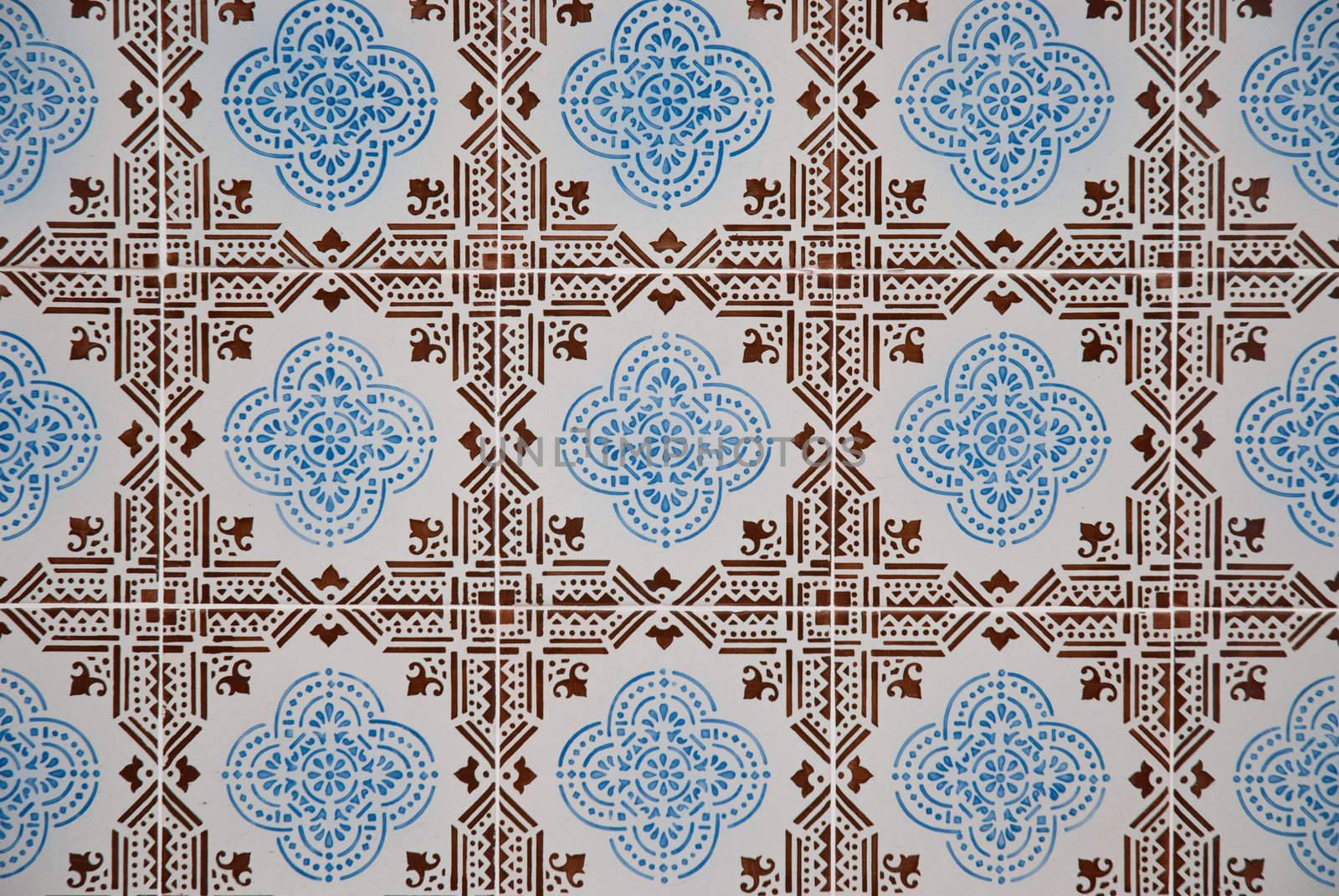 Detail of Portuguese glazed tiles.