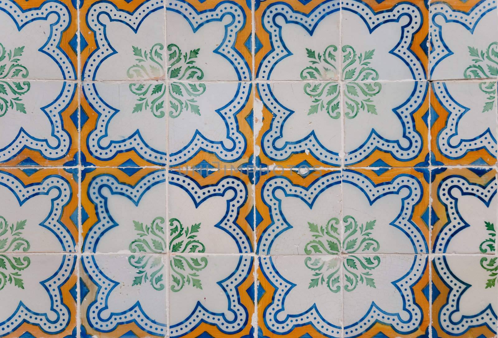 Detail of Portuguese glazed tiles.