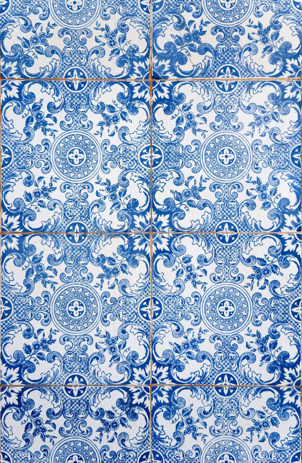 Detail of Portuguese glazed tiles.