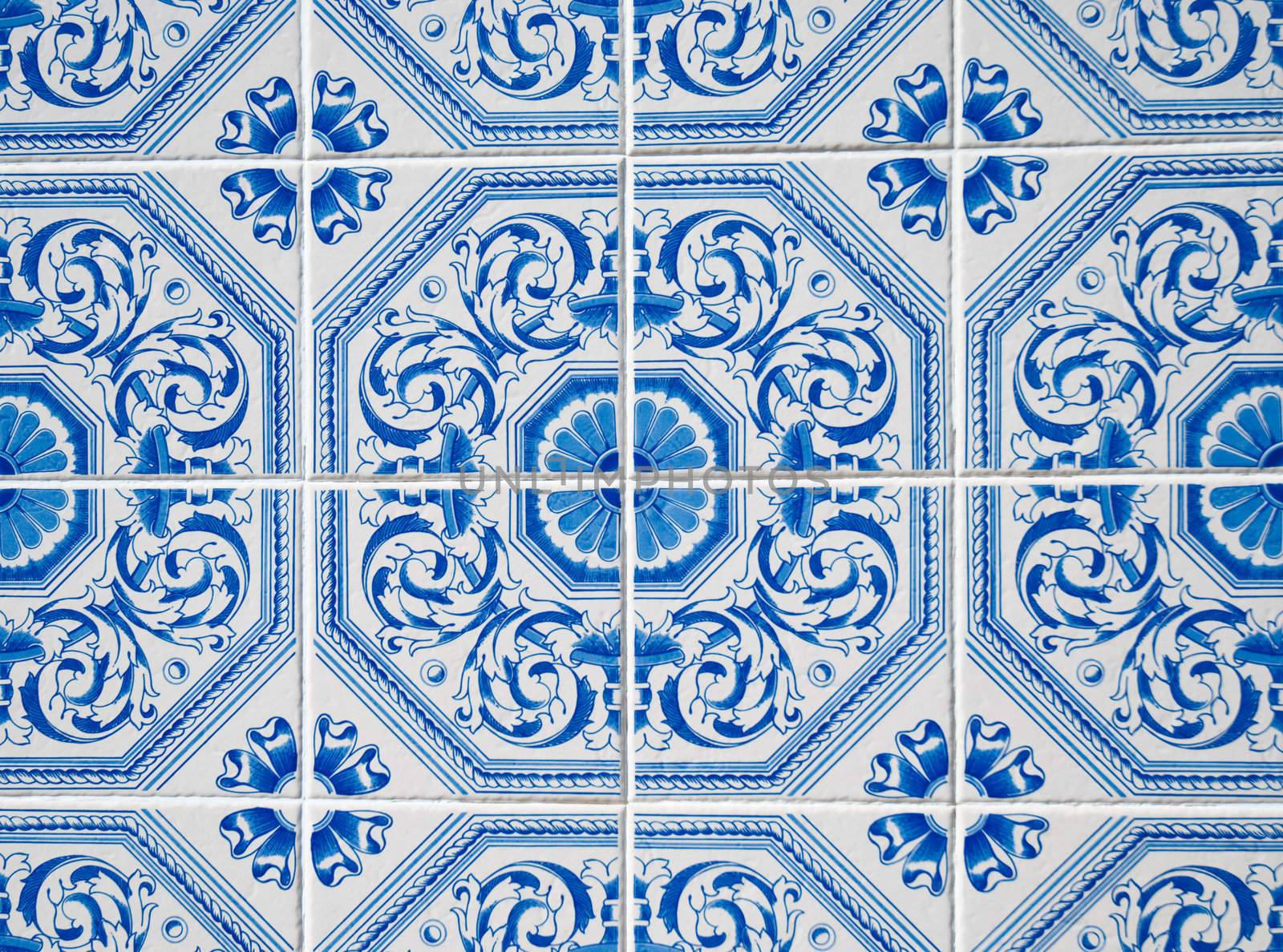 Detail of Portuguese glazed tiles.