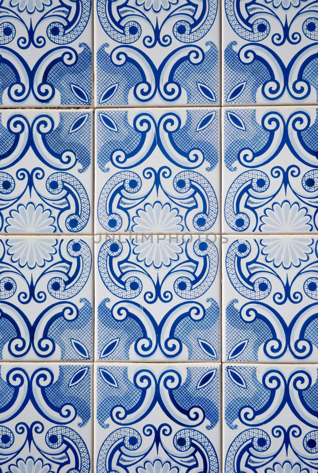 Detail of Portuguese glazed tiles.