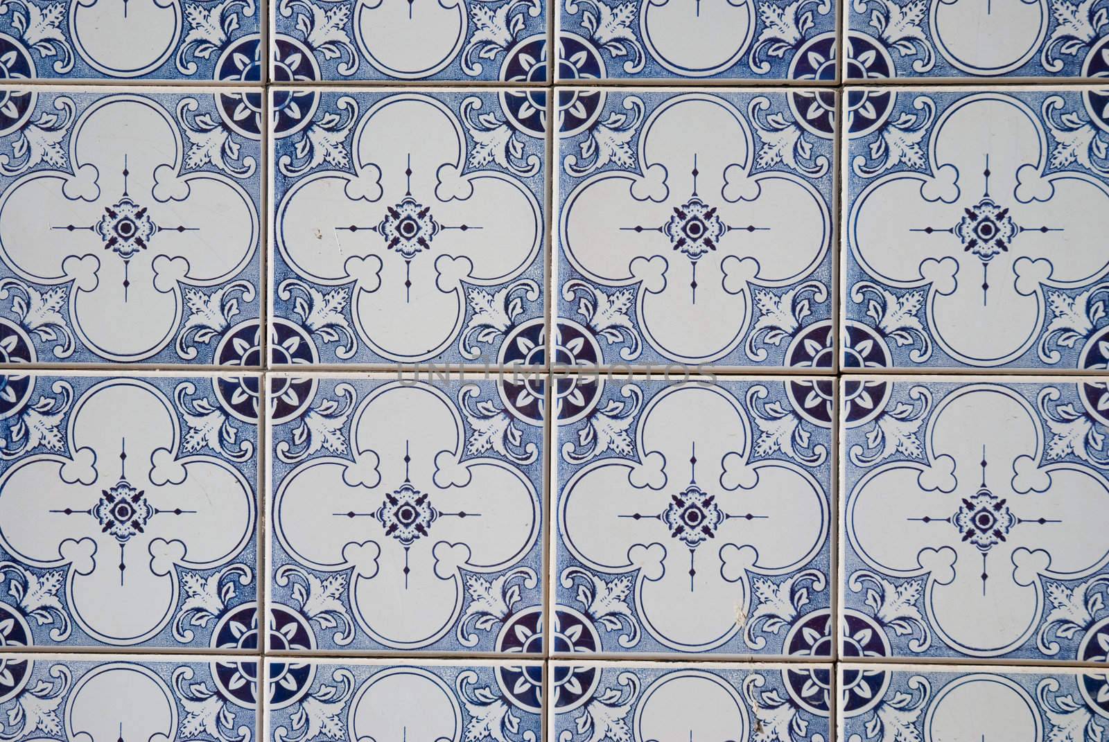 Detail of Portuguese glazed tiles.