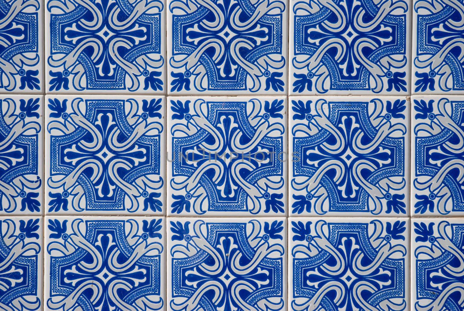 Detail of Portuguese glazed tiles.