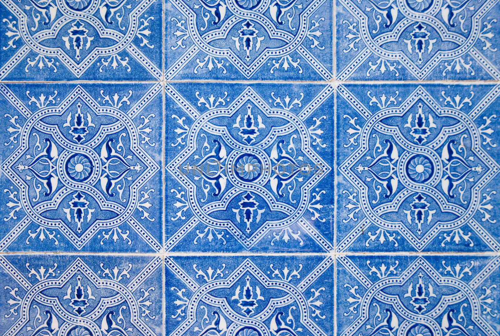 Detail of Portuguese glazed tiles.