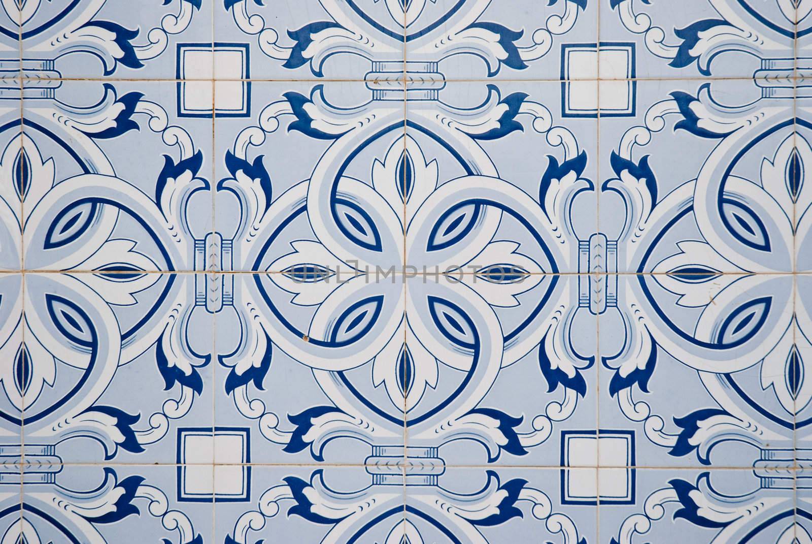 Detail of Portuguese glazed tiles.