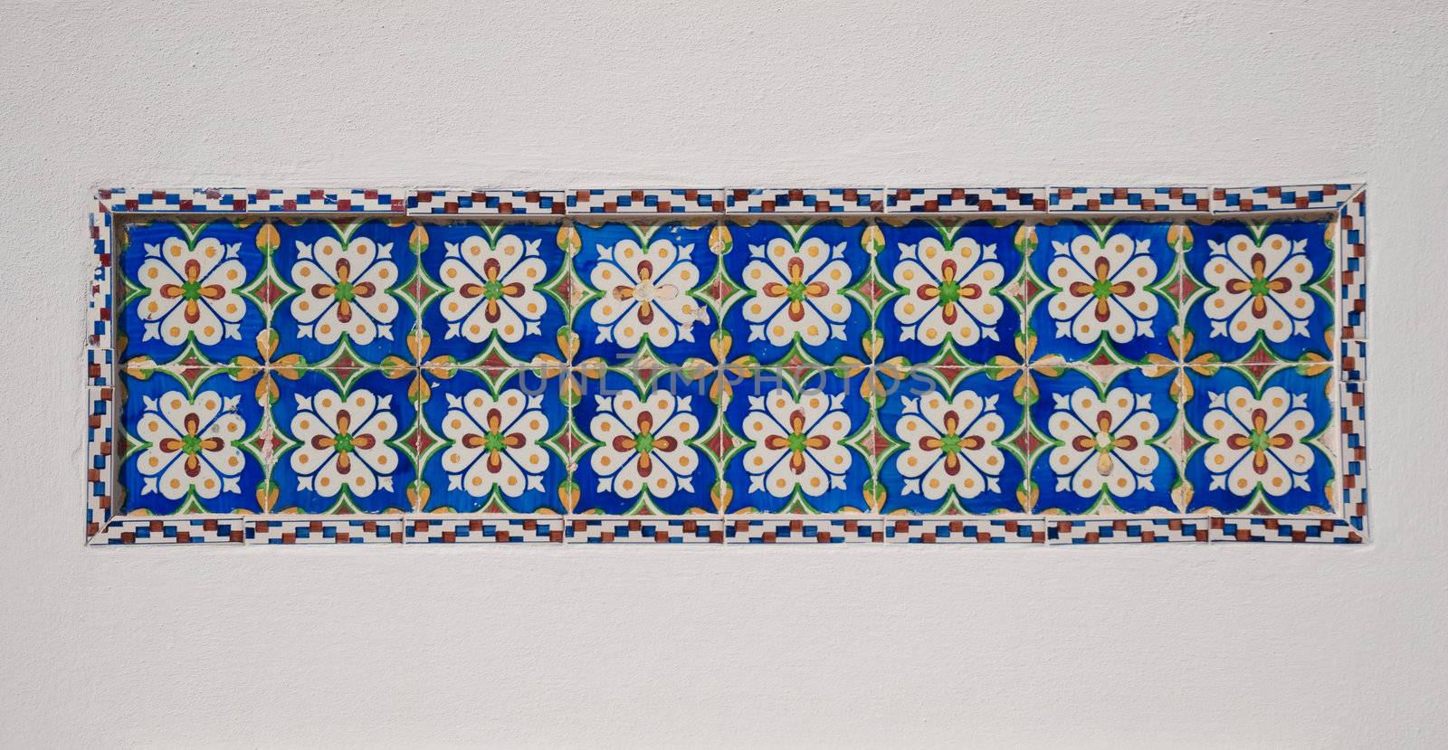 Detail of Portuguese glazed tiles.