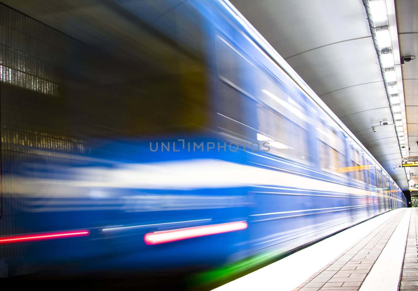 fast train passing by. motion blur