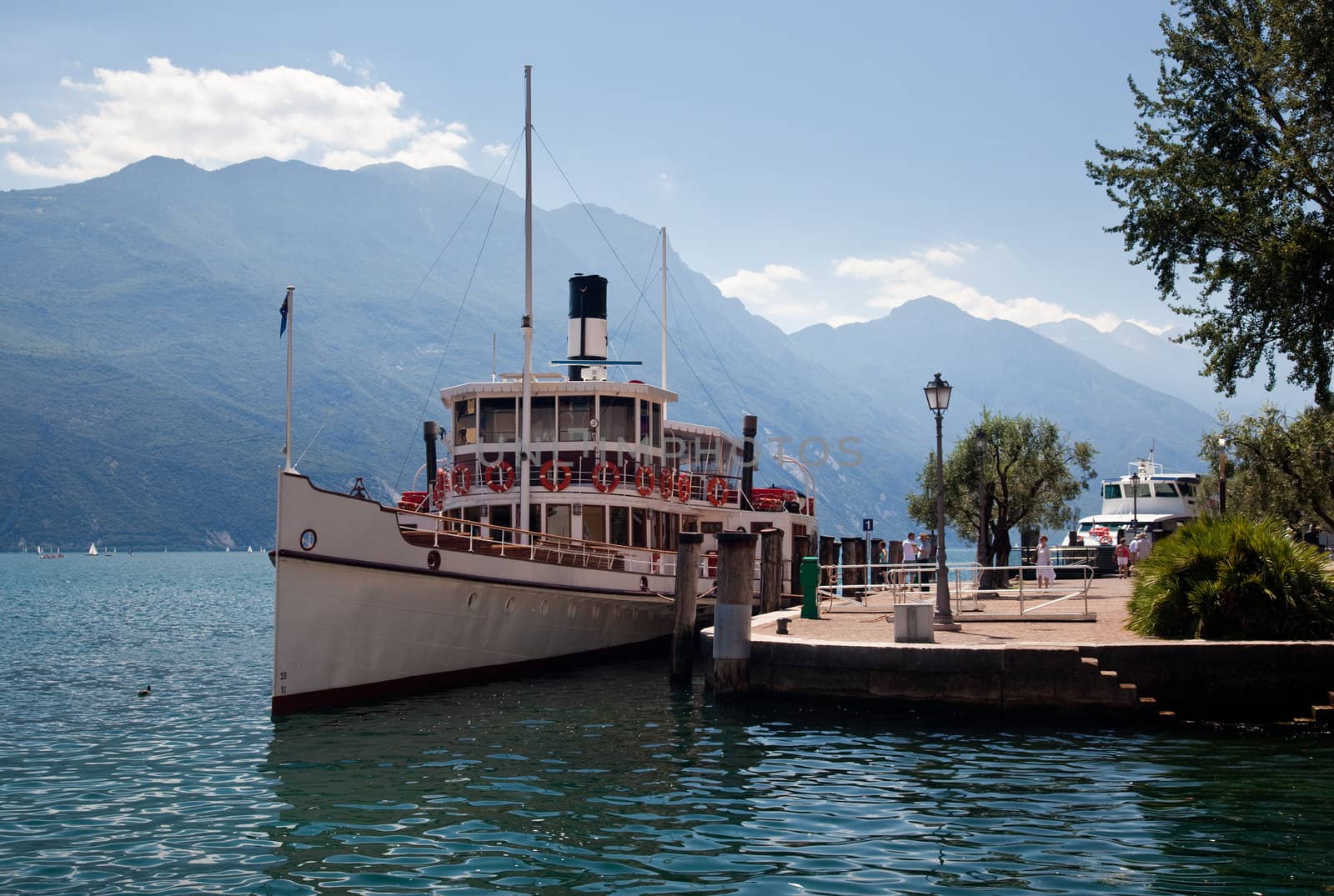 Paddle ferry Zanardelli docked at Riva on Lake Garda