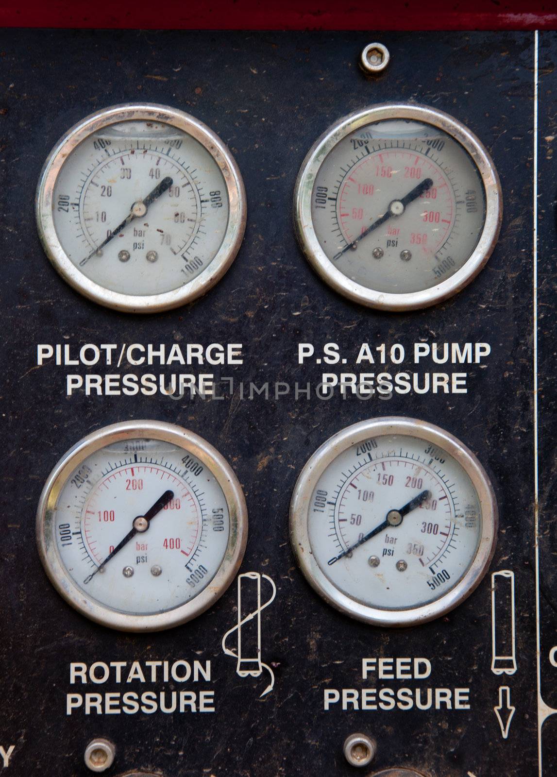 Pressure gauges on drill by steheap