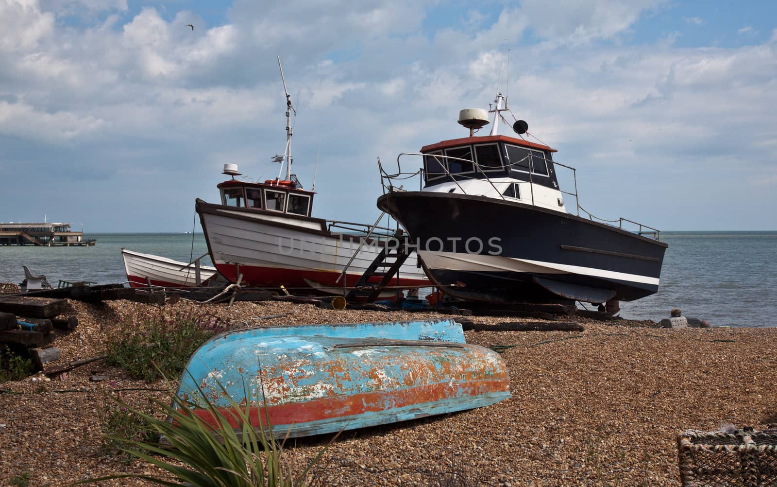 Old boats on Deal Beach by steheap