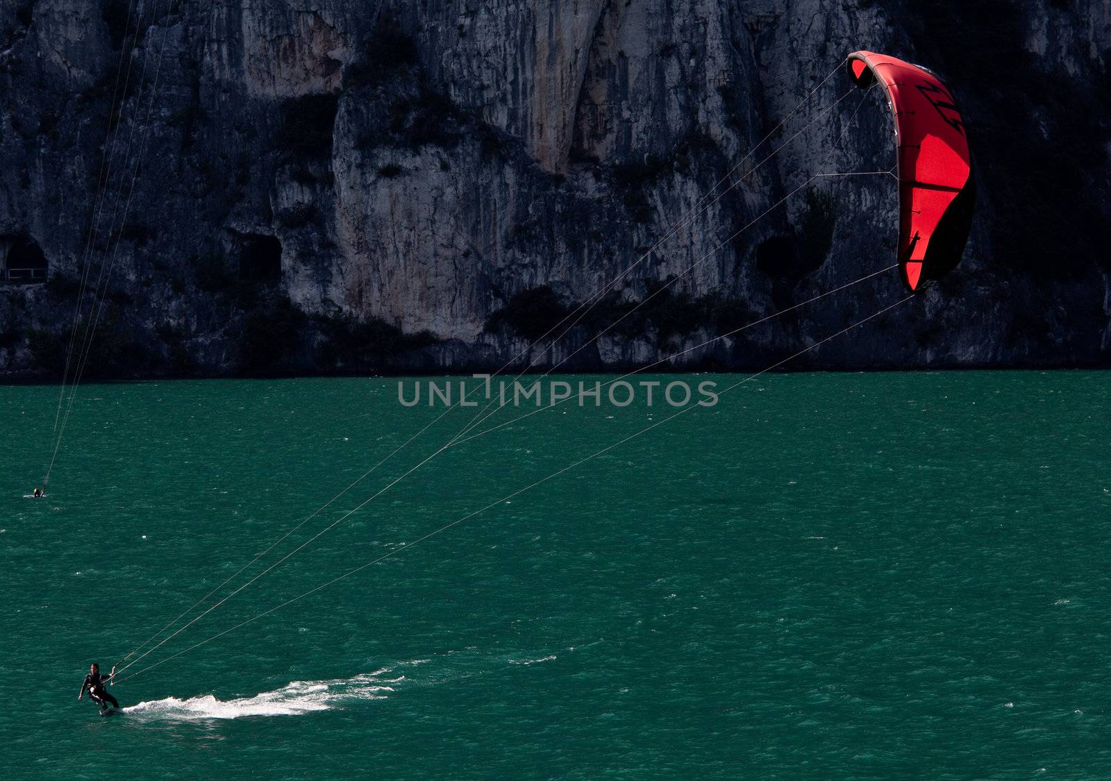Lake Garda is famous for parasurfing because of the many winds over the water