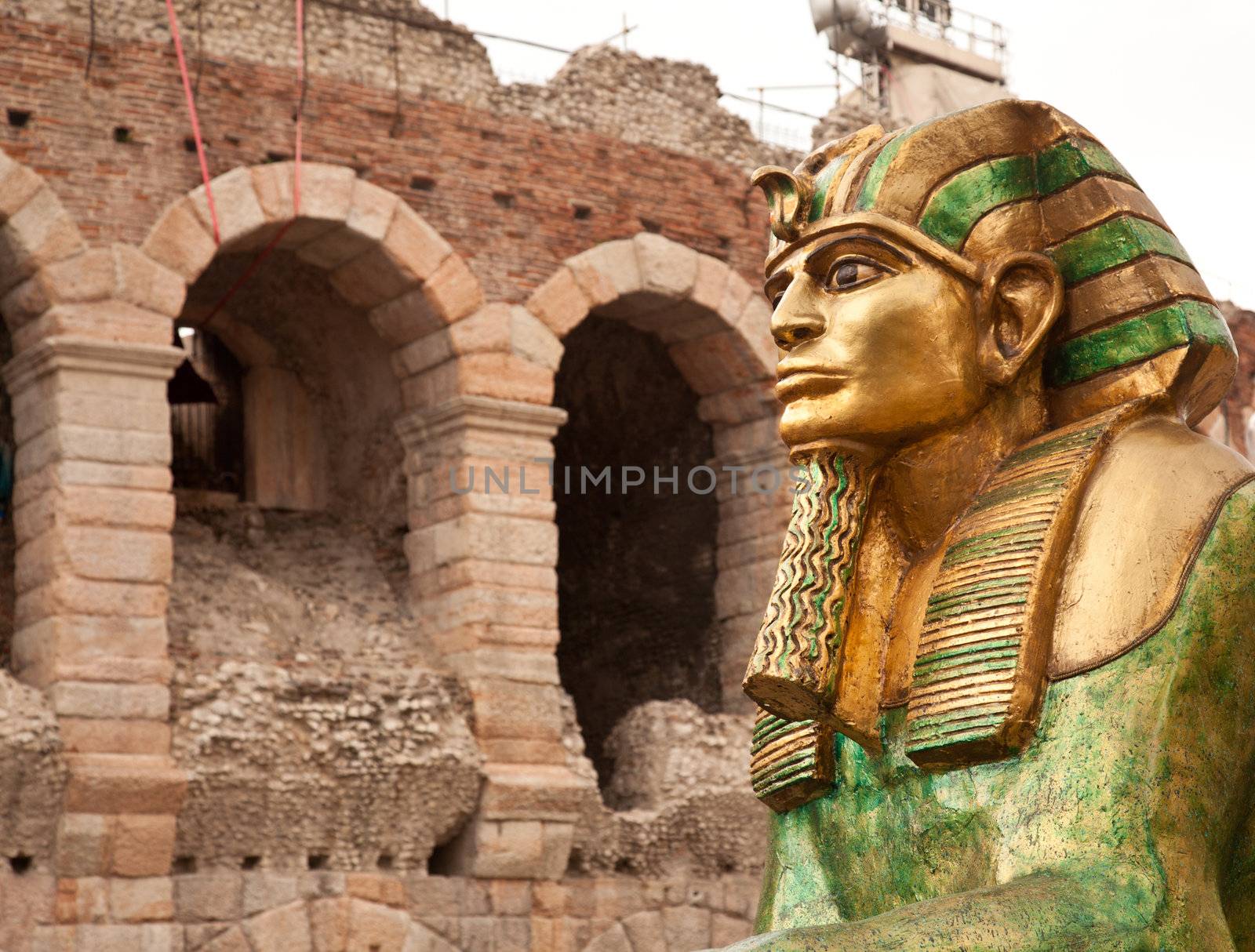 Model of Sphinx used in opera productions in Verona in Arena