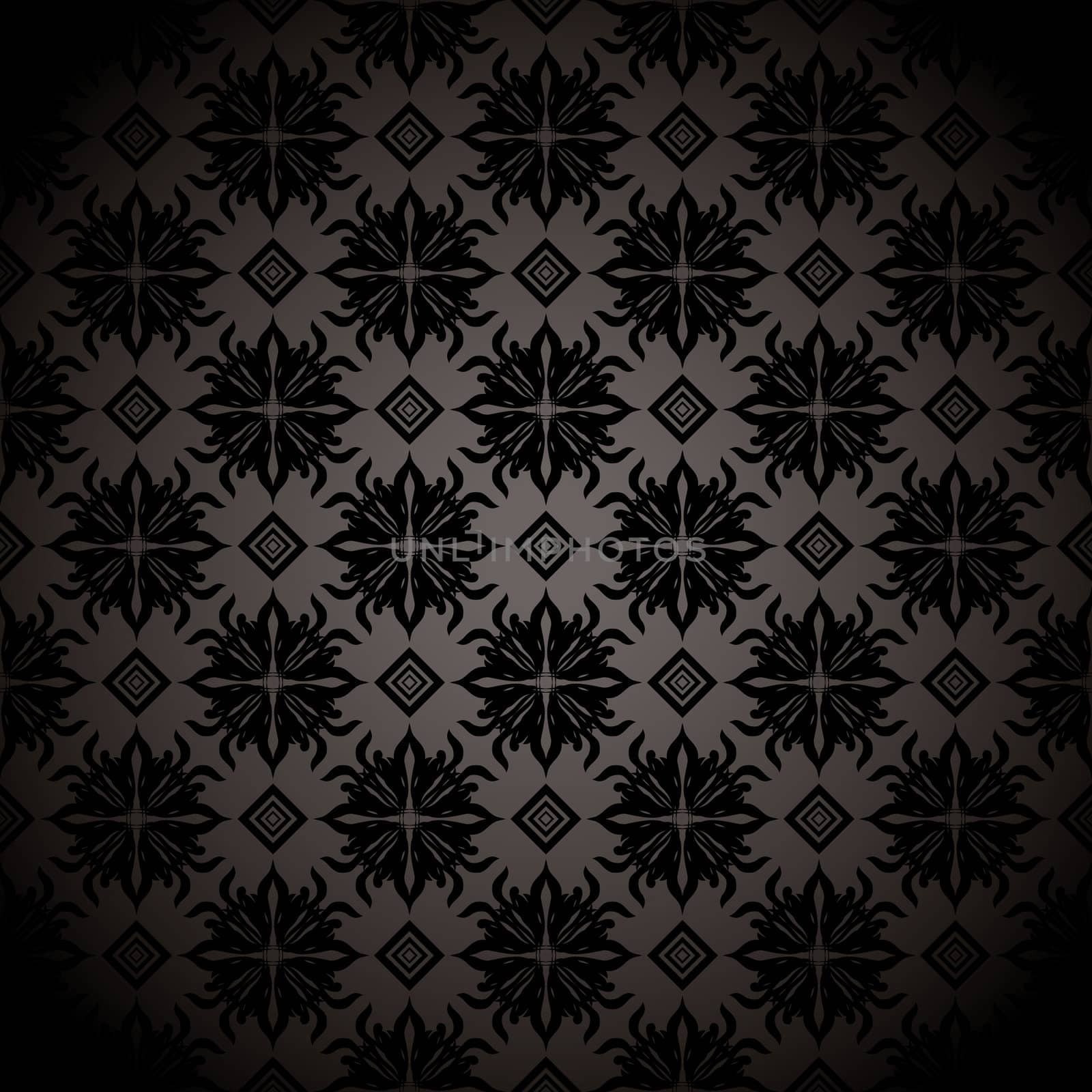 Black and gray wallpaper design with seamless repeating design