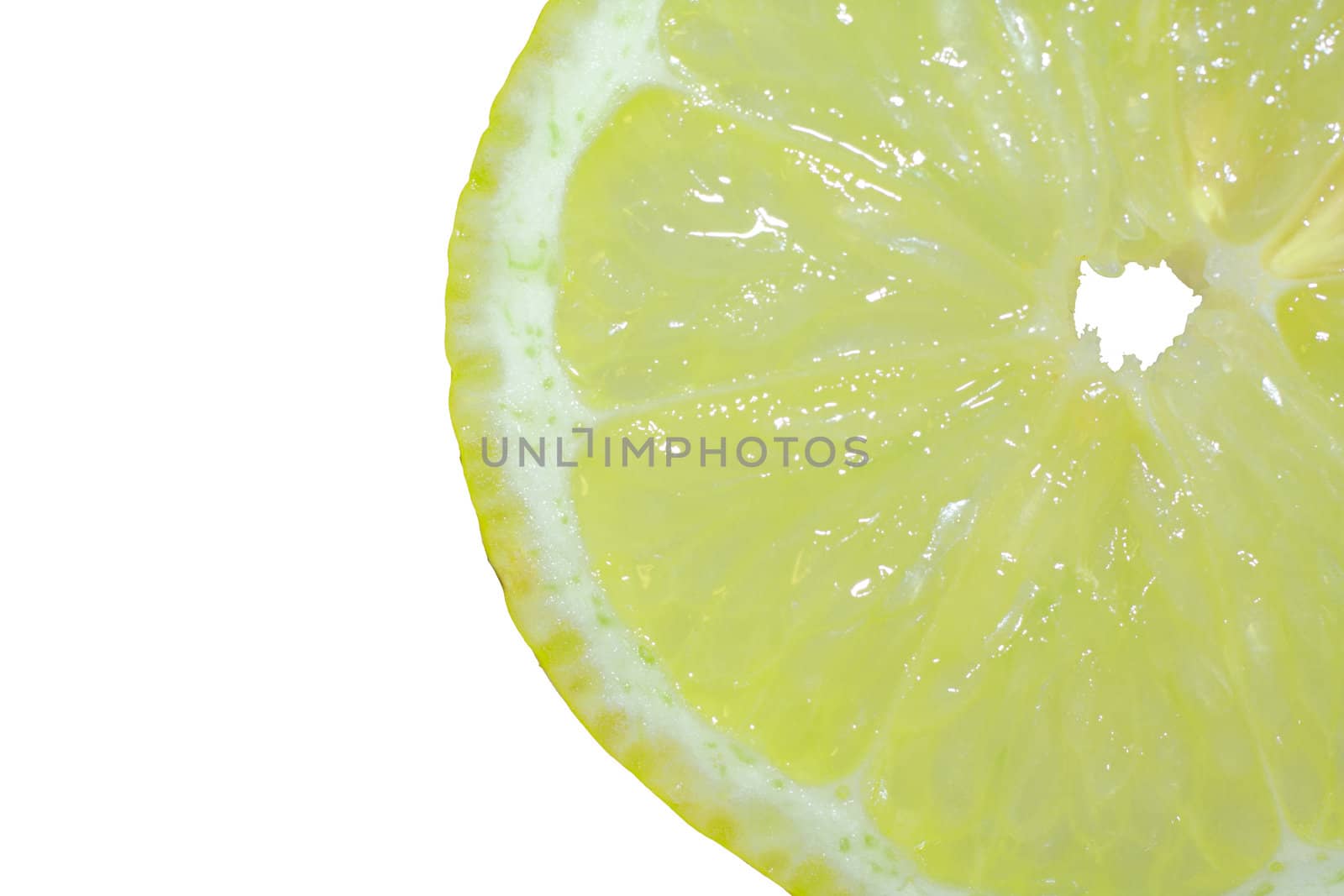 lemon slice close up, isolated by GunterNezhoda