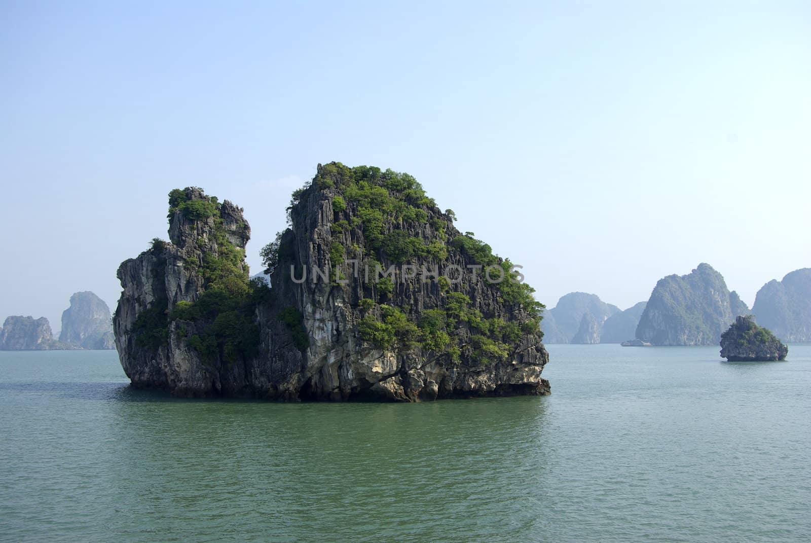 This is one of thousand typical rocks in the Halong bay