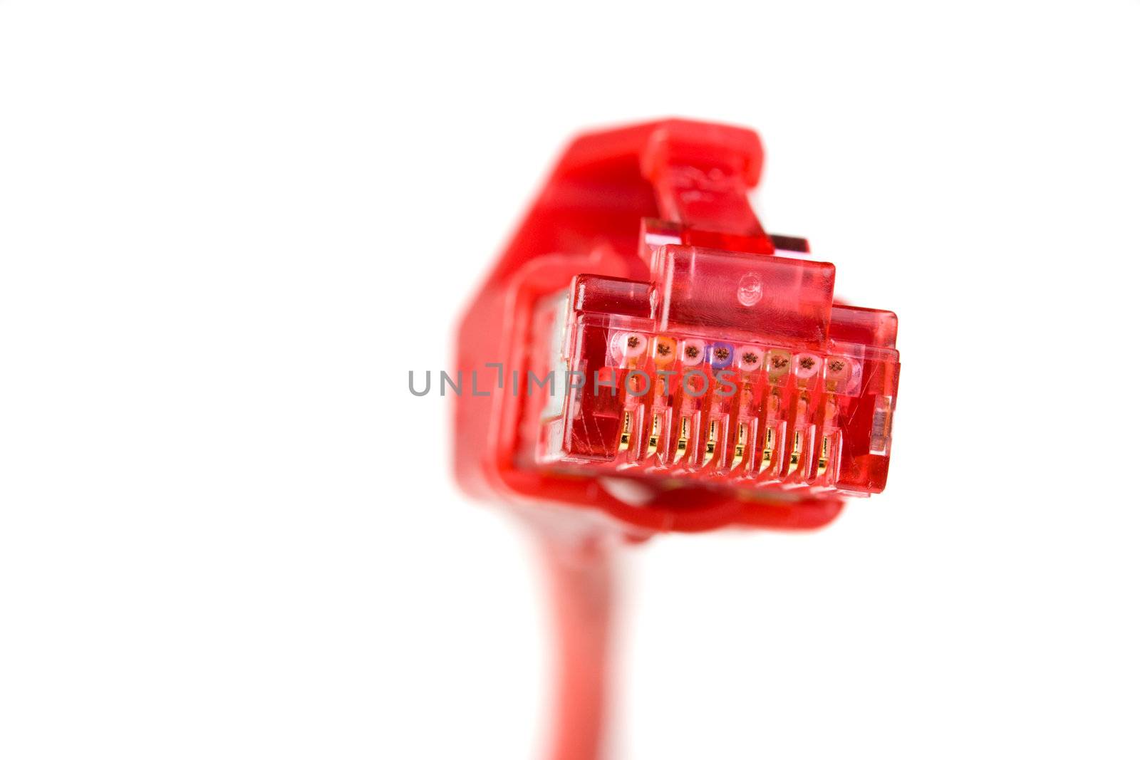 detail of a computer plug isolated on white background