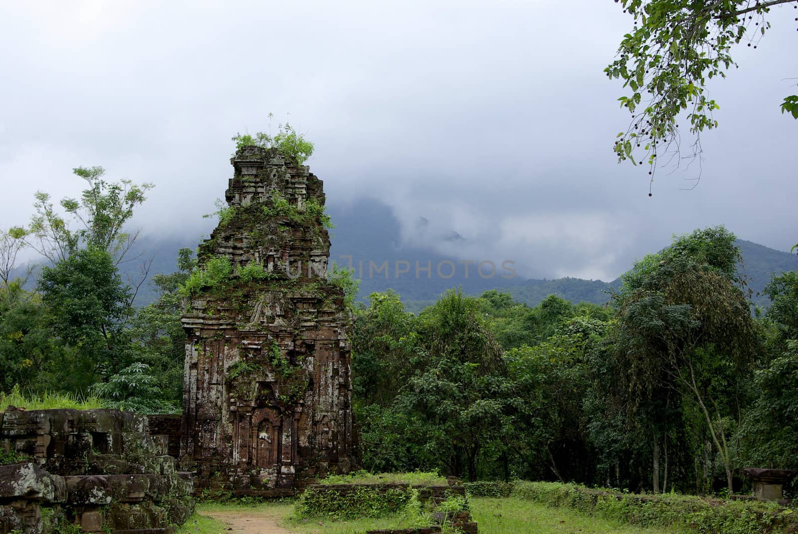 It's a part of "Cham" ruins in the middle of Vietnam, an old asian civilization