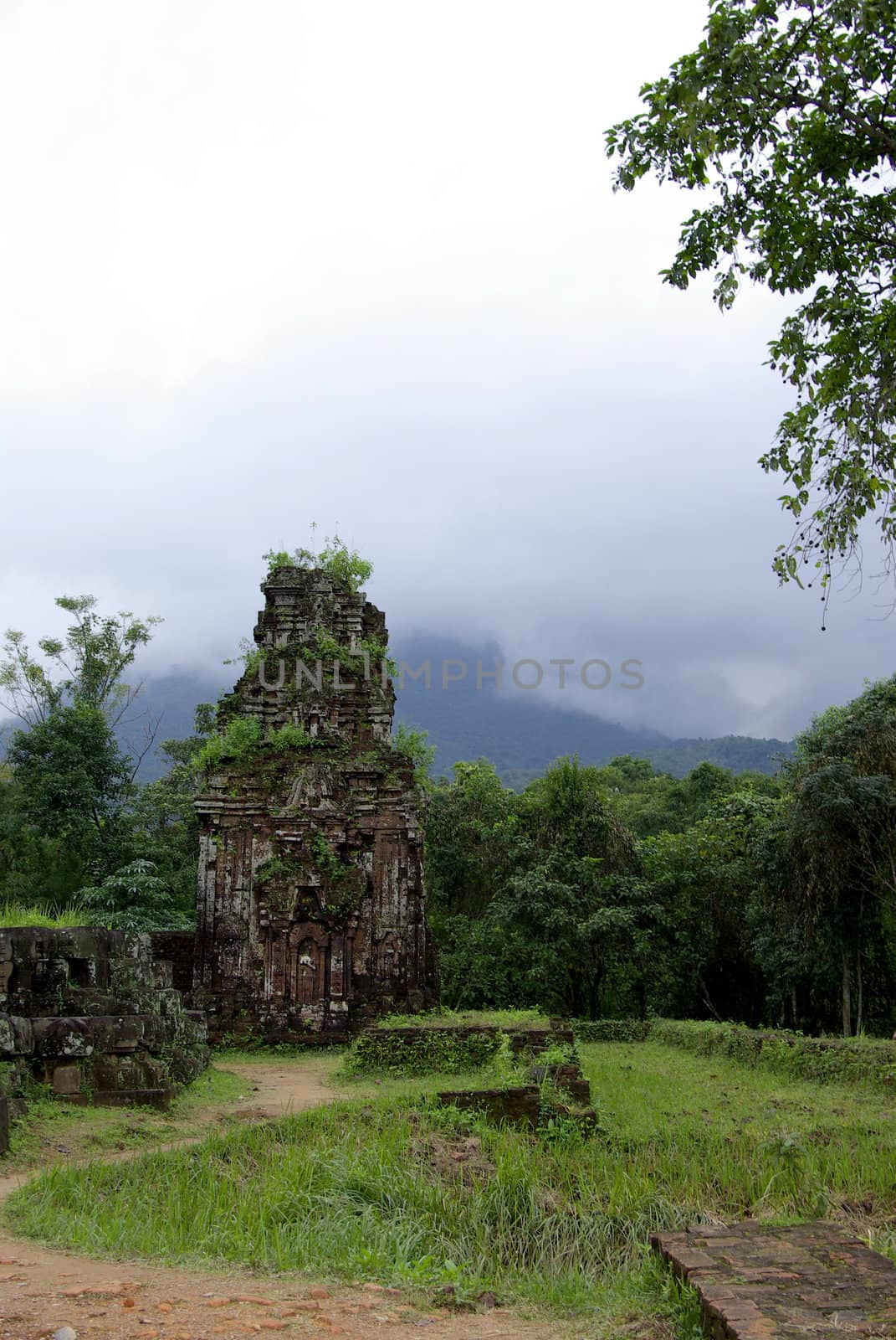 It's a part of "Cham" ruins in the middle of Vietnam, an old asian civilization