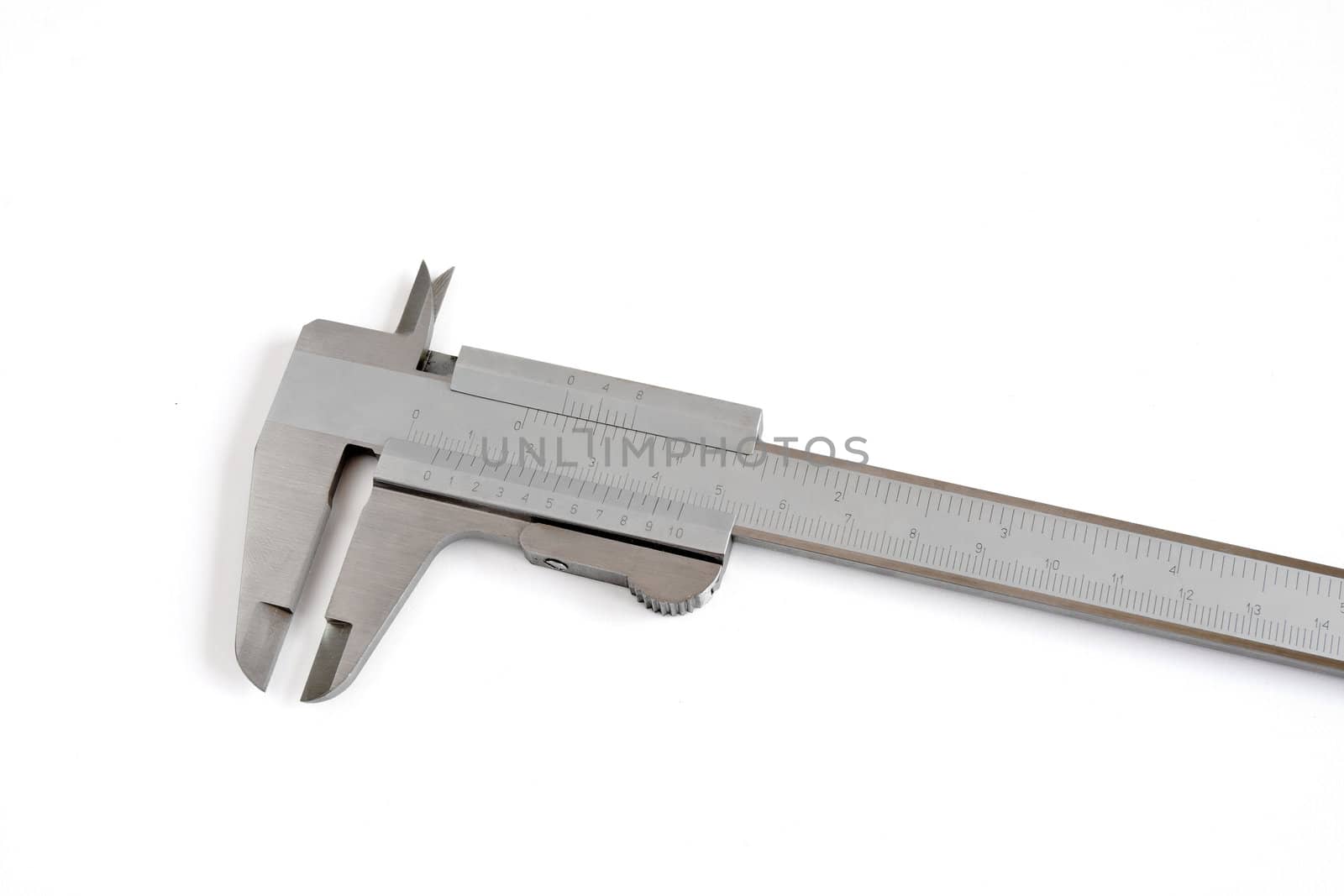 detail of caliper isolated on white background with clipping path