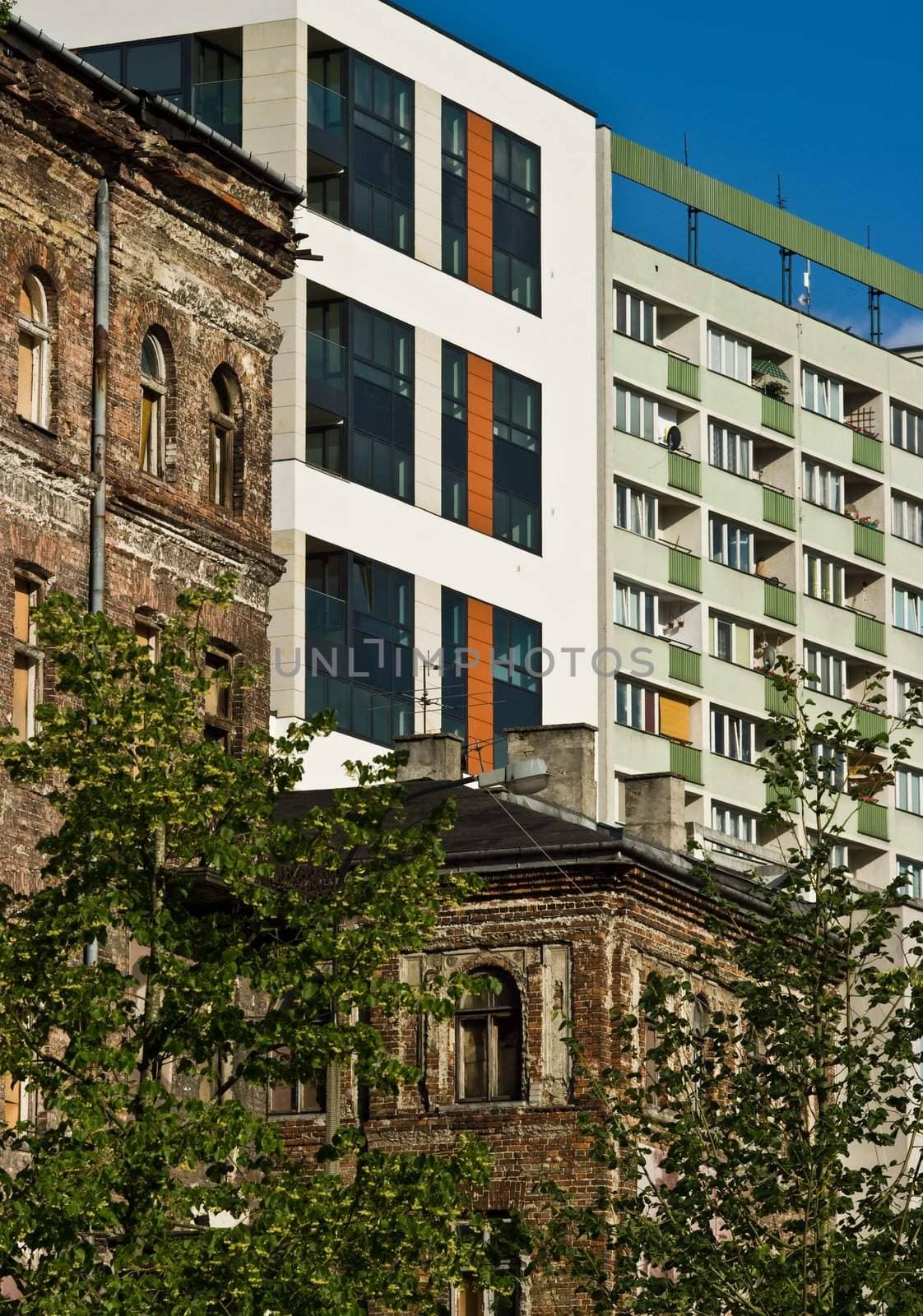 Warsaw, Poland - old and new architecture.