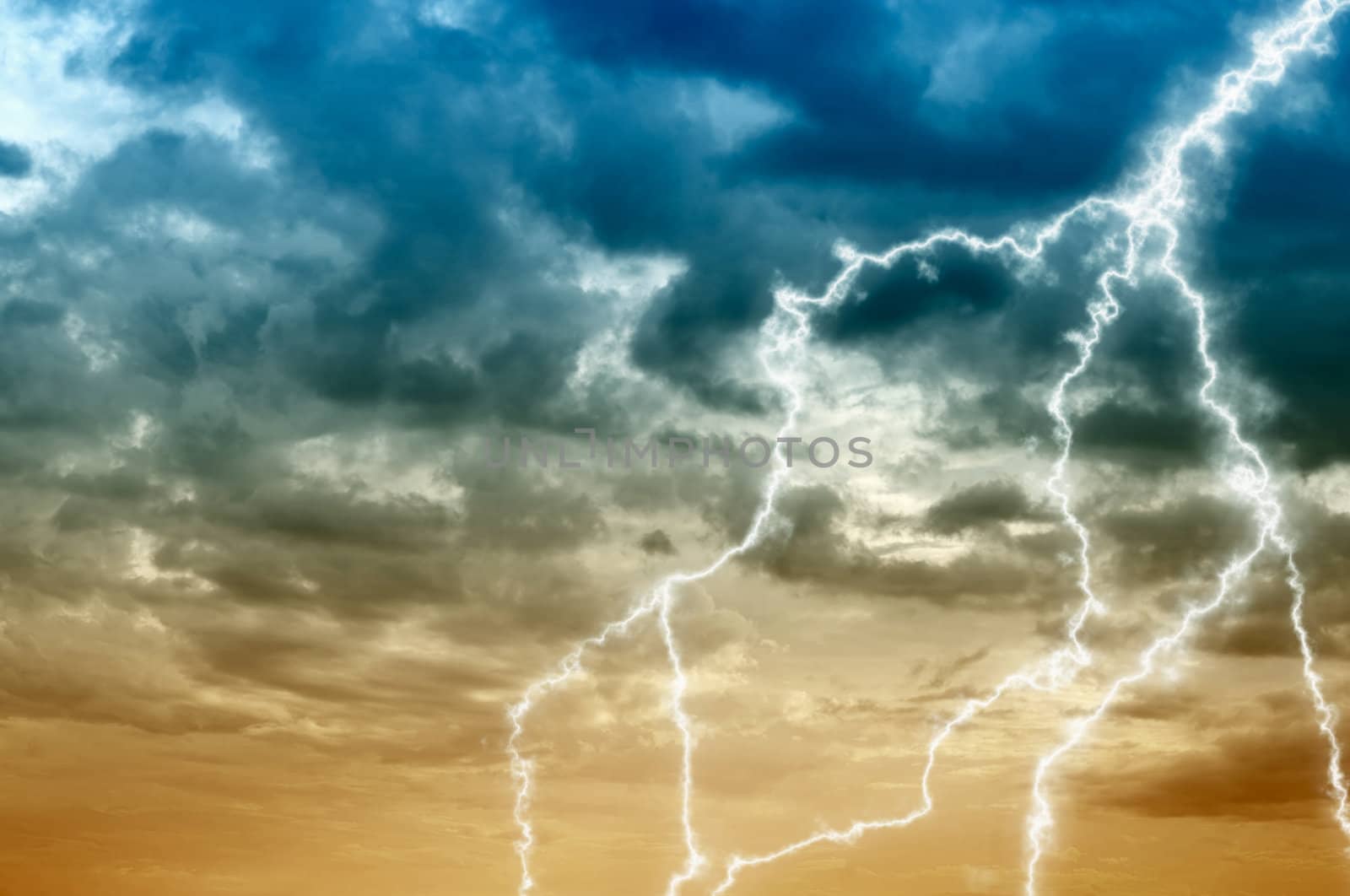 The cloudy sky abstract background with lightning