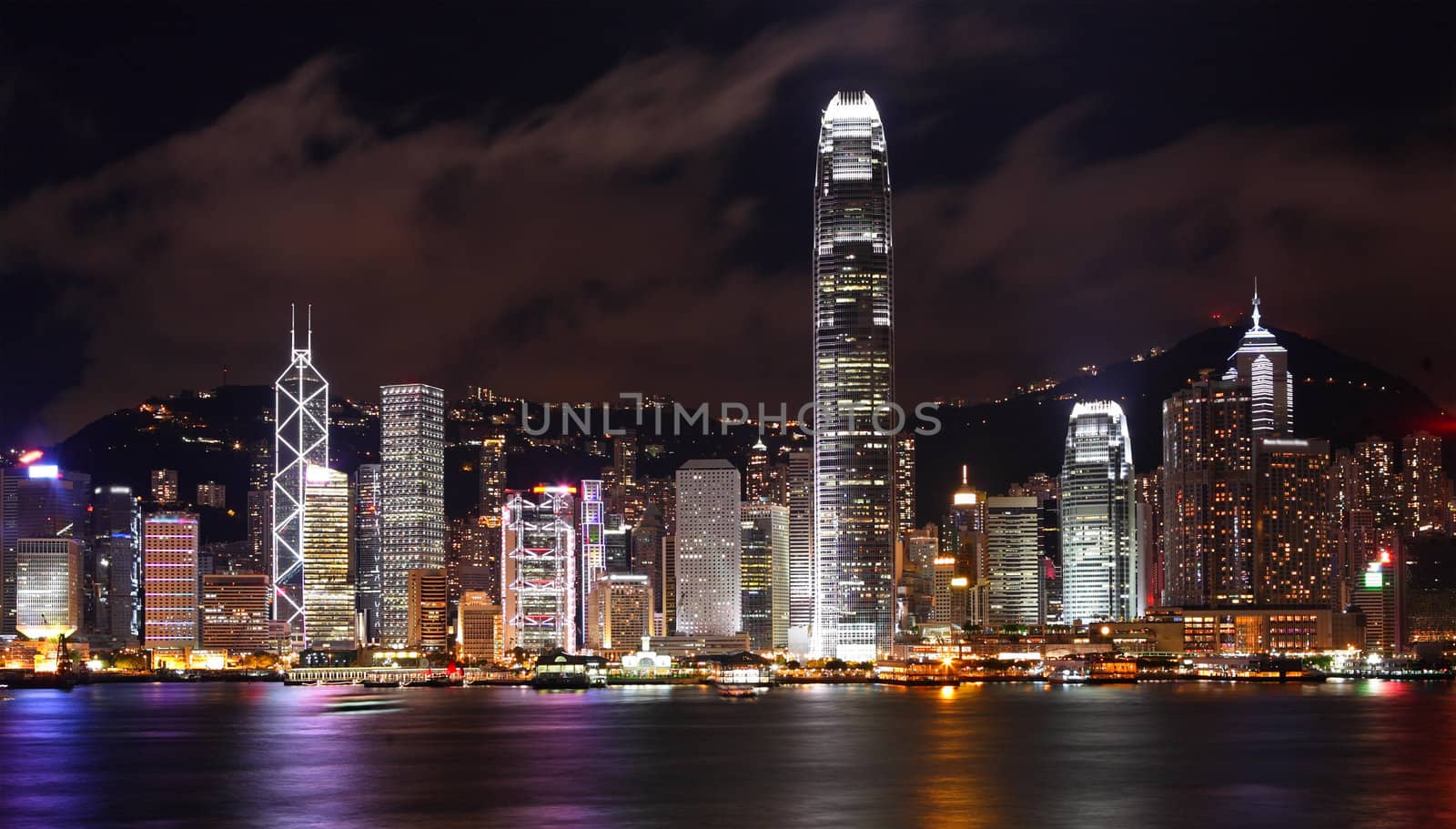 Hong Kong skyline at night