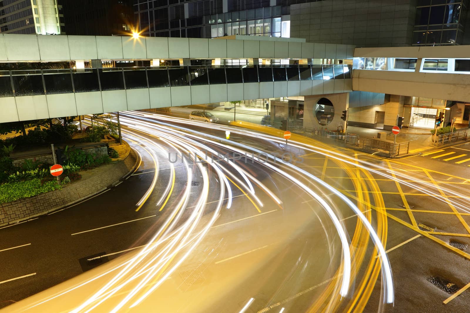 traffic in city at night