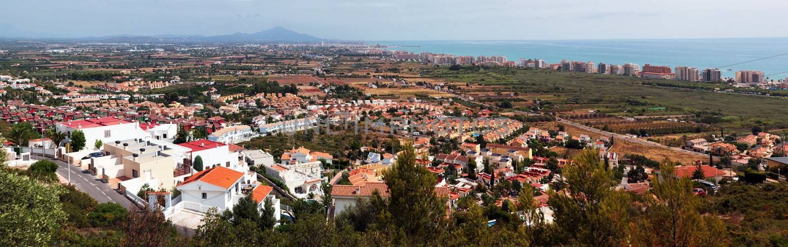 General view of Vinaros and Peñiscola in Castellon, Spain