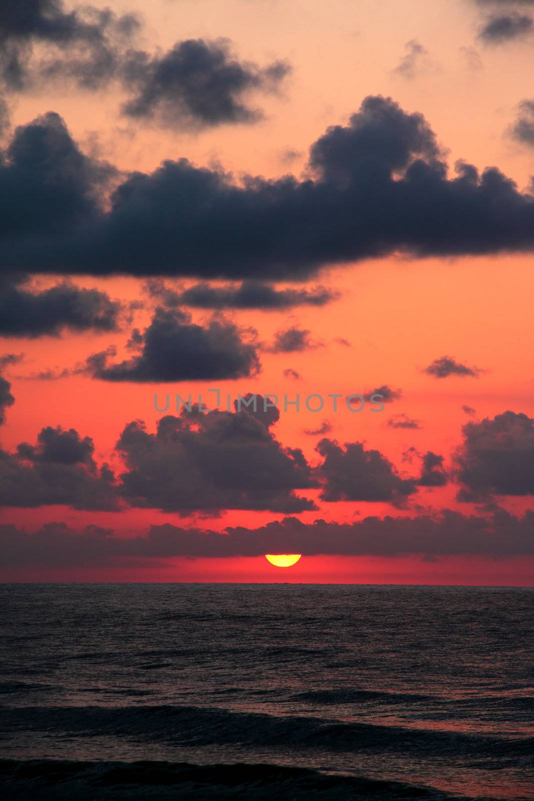 Red daybreak  in Oropesa del Mar, Spain
