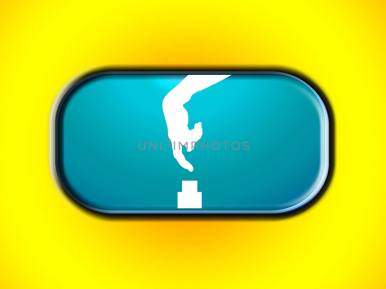 A button with a hand gesture on it..