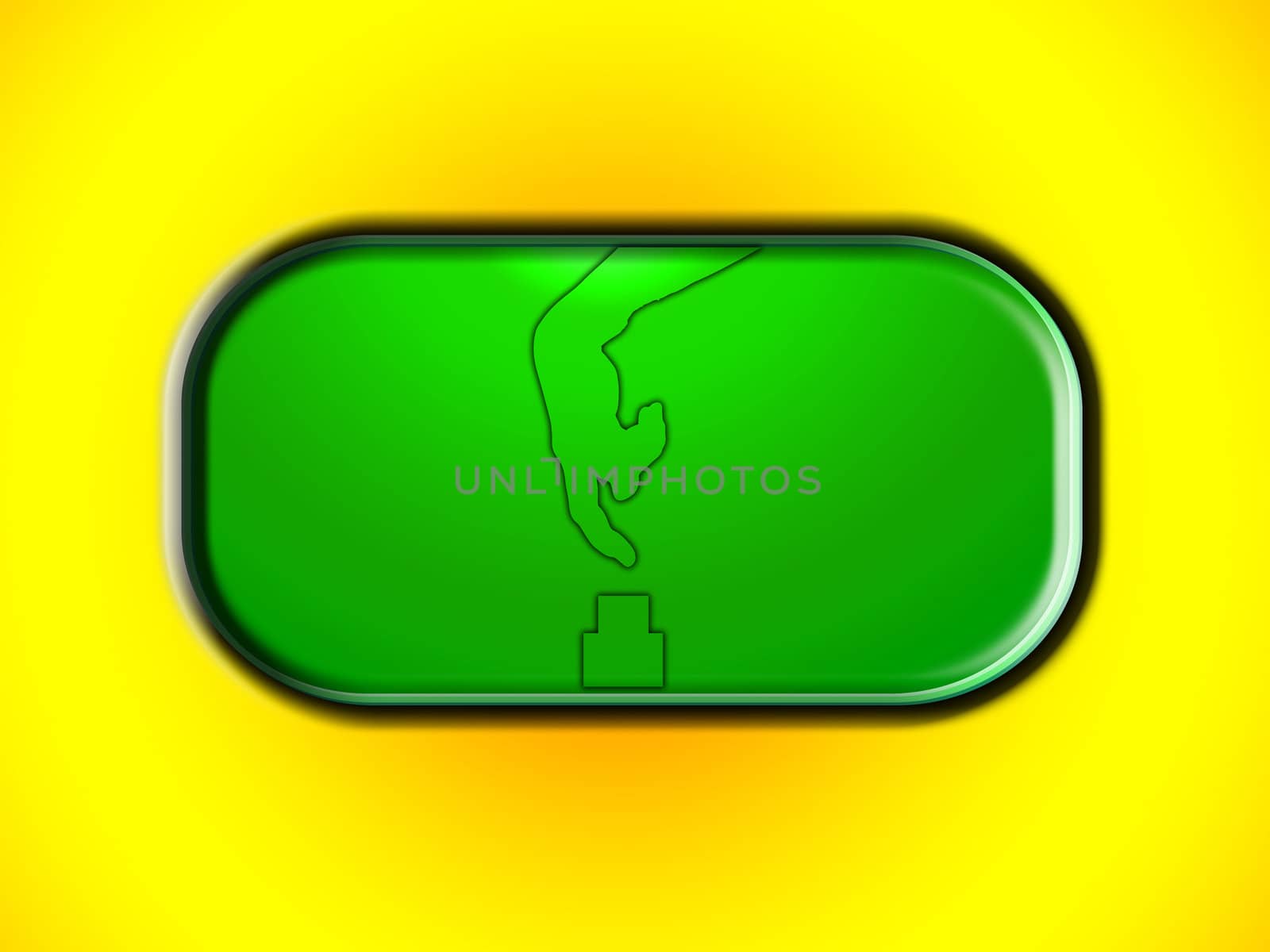 A button with a hand gesture on it..