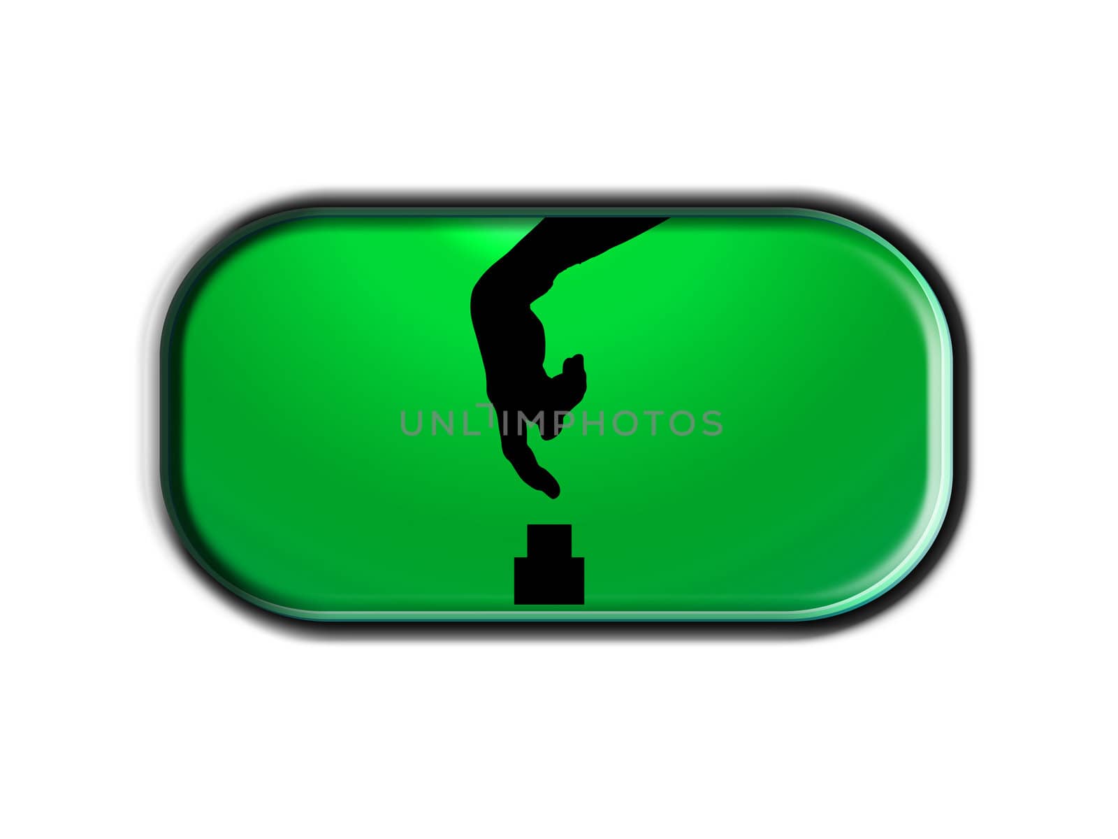 A button with a hand gesture on it..