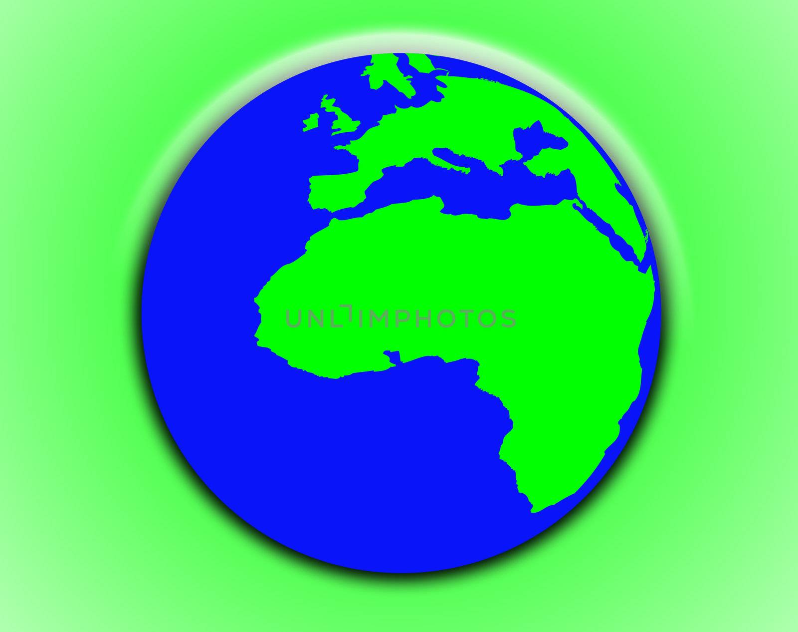 Button in the shape of the world, could be used for environmental concepts.