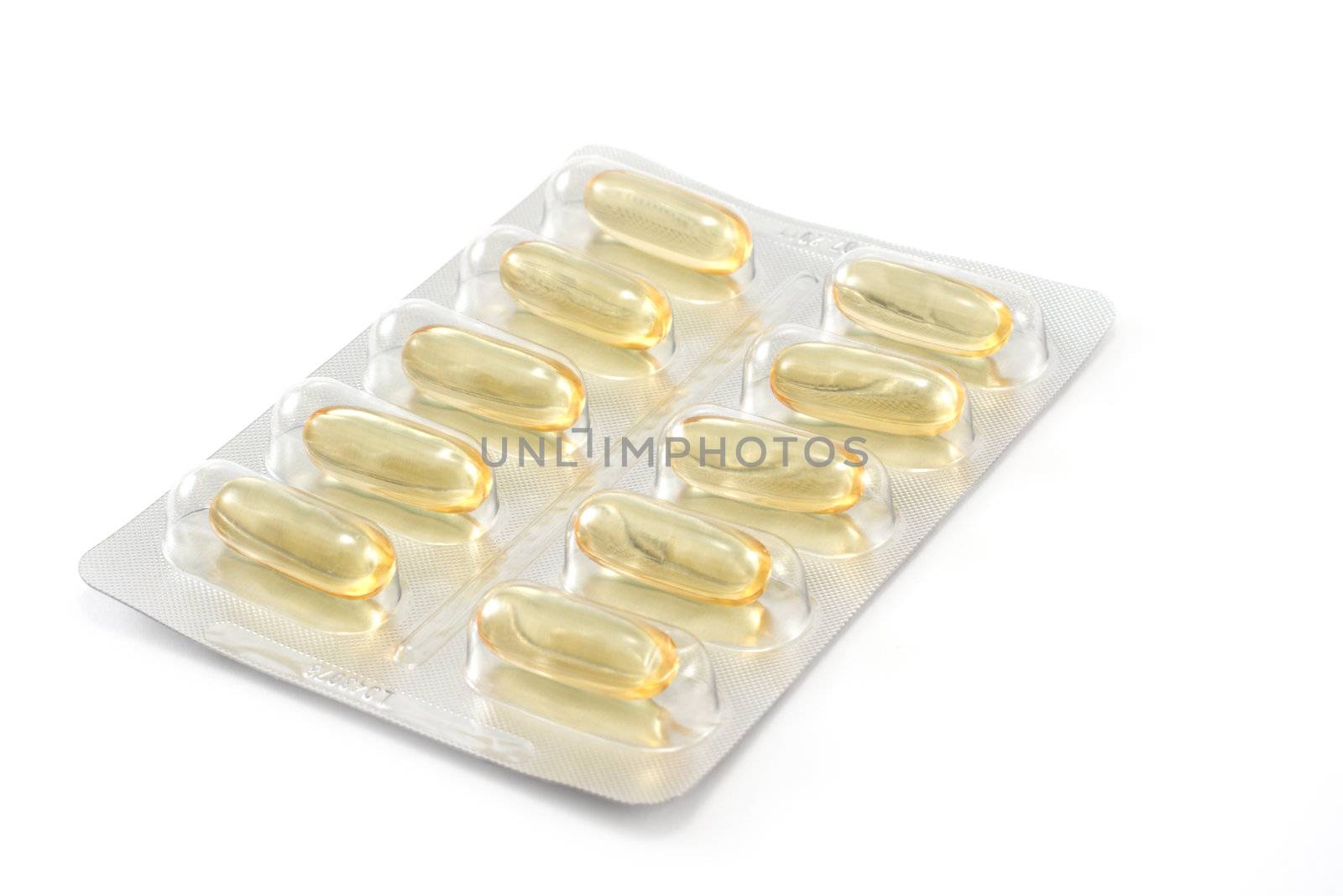 Packing the tablets, insulated on white background