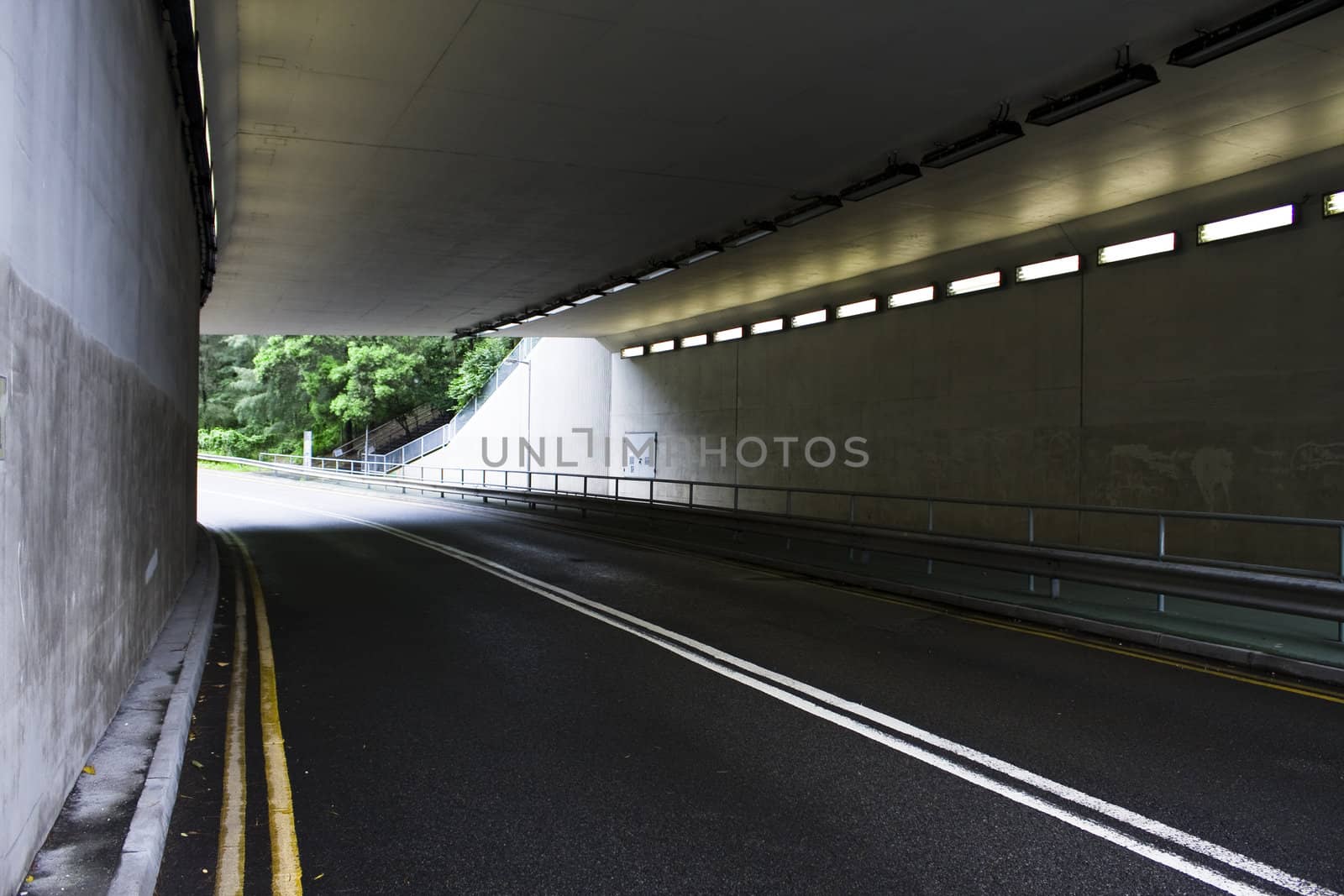 highway tunnel in hong kong at day