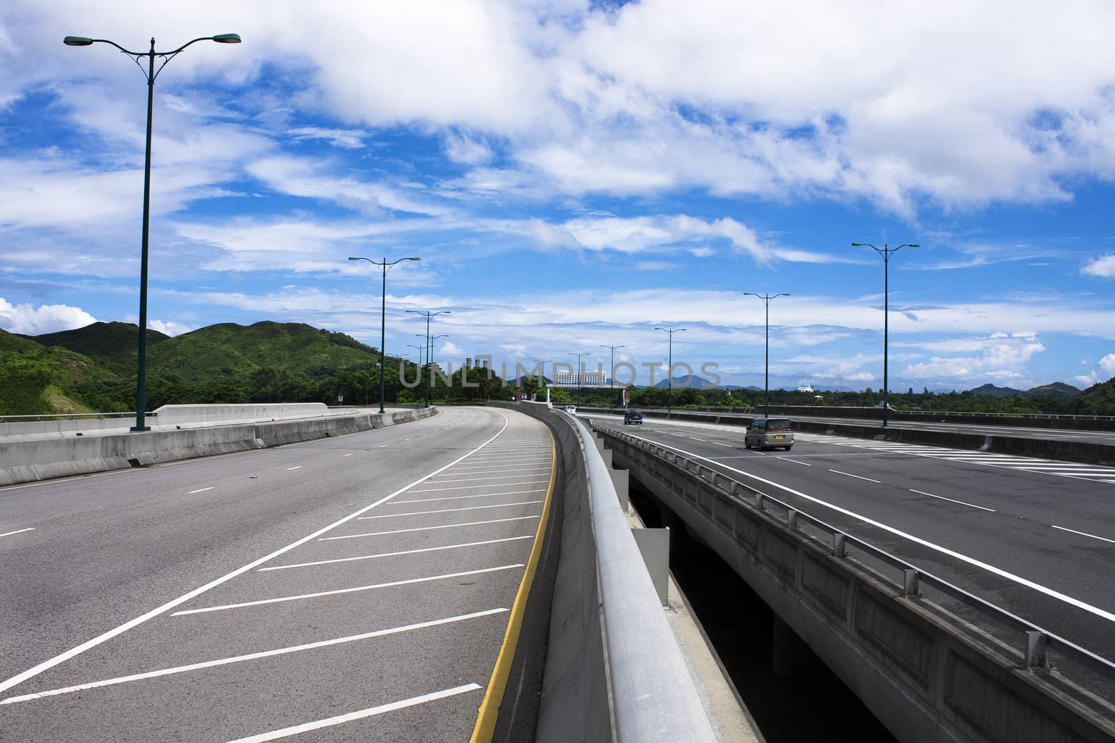 highway and blue sky in hong kong