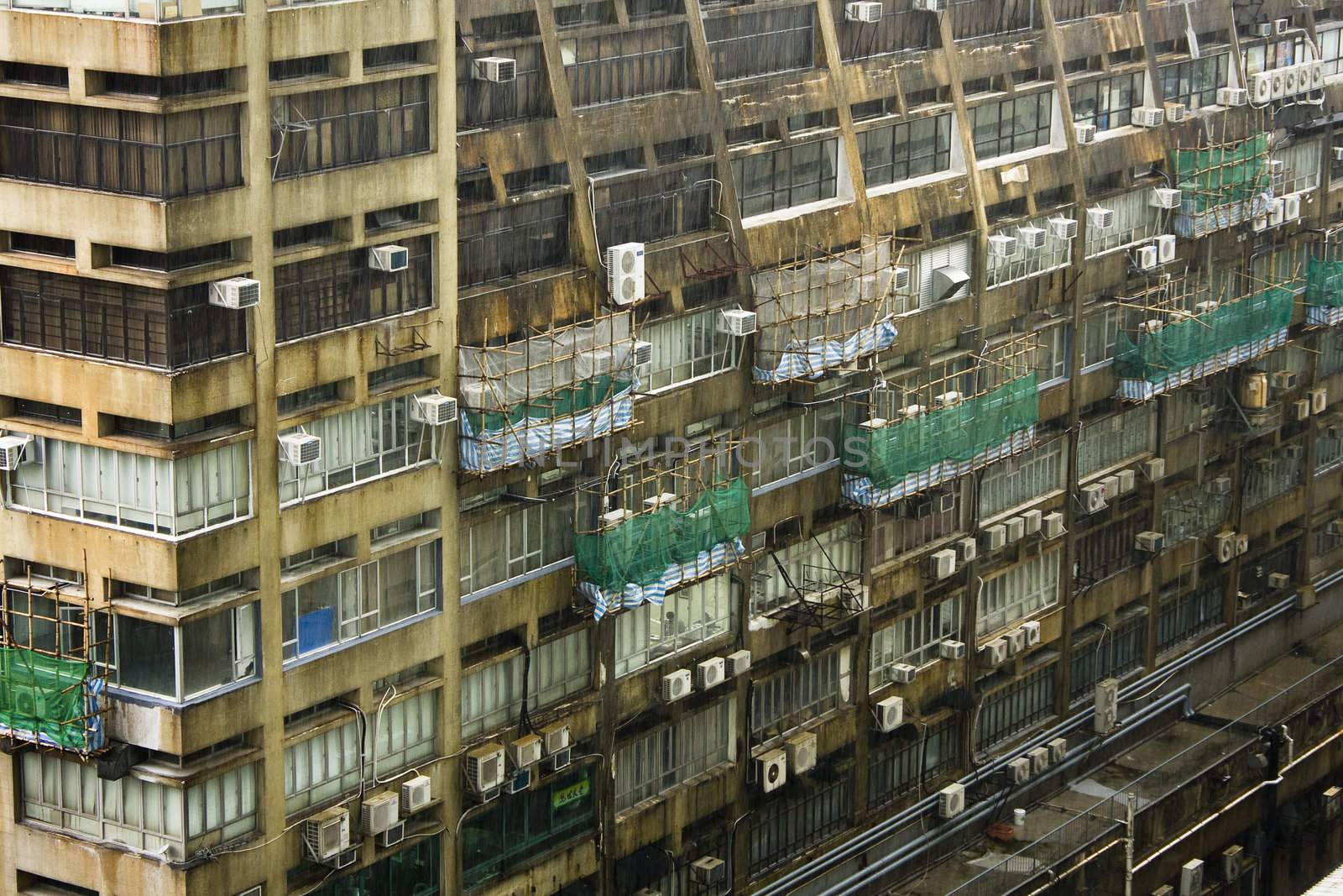 old office building at day in hong kong